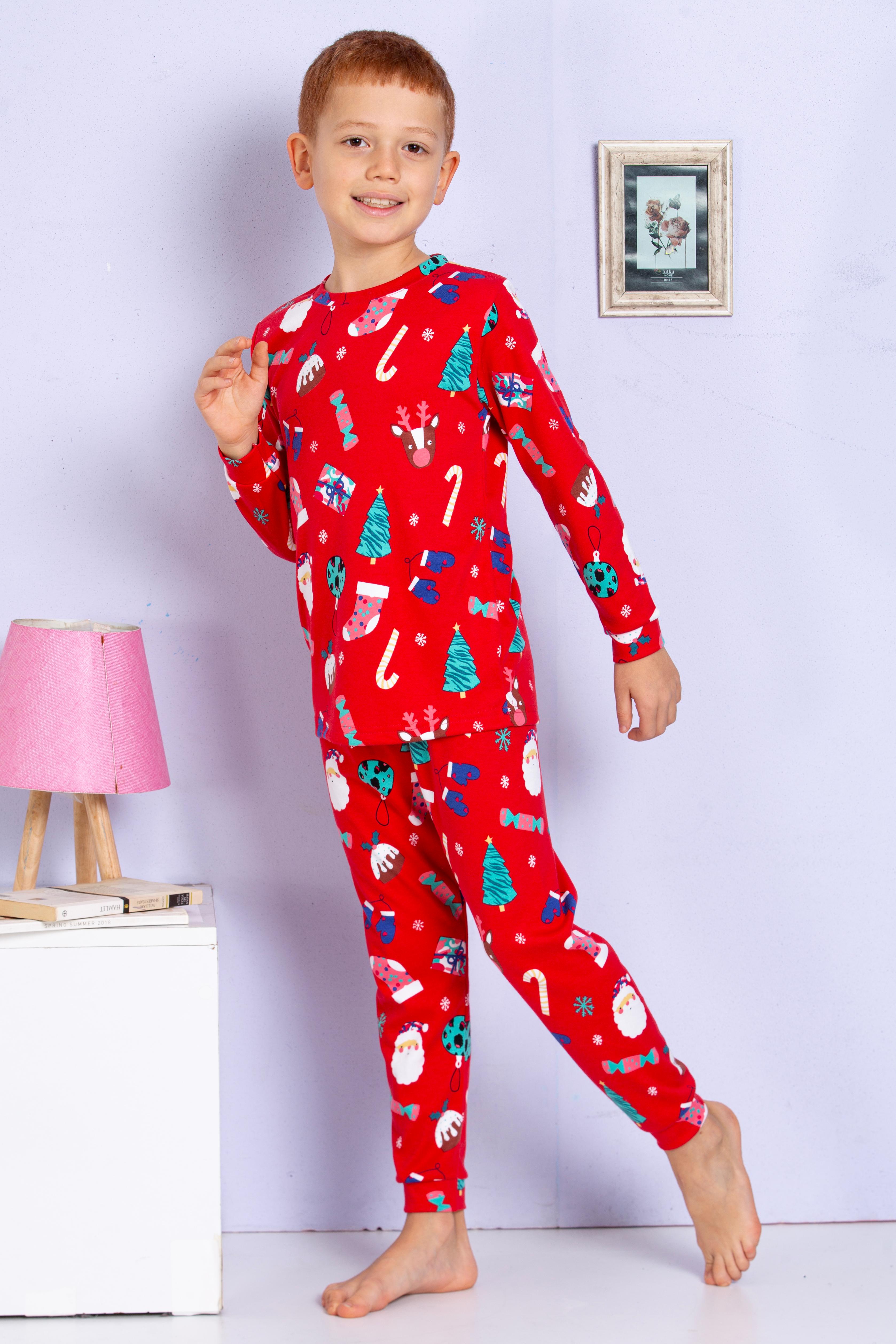 Yılbaşı Temalı Unisex Çocuk Pijama Takımı