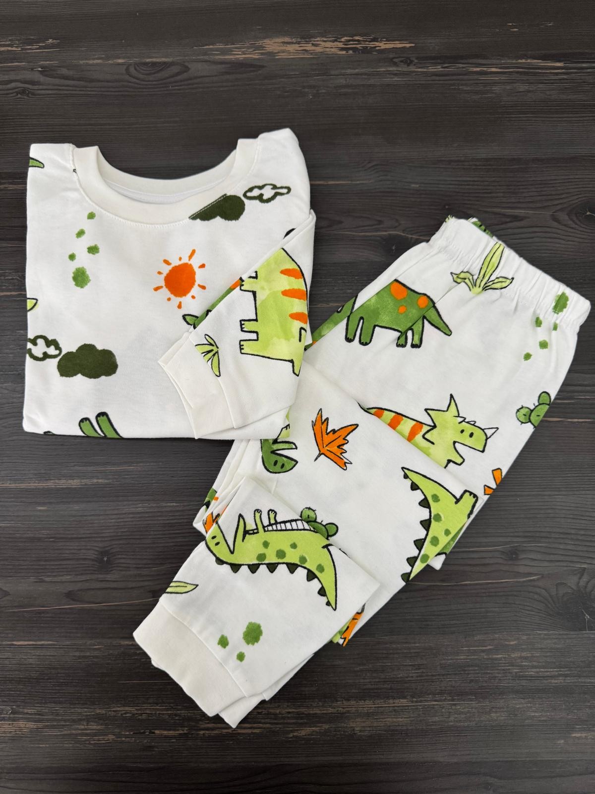 Dinozor Baskılı Erkek Çocuk Pijama Takımı 