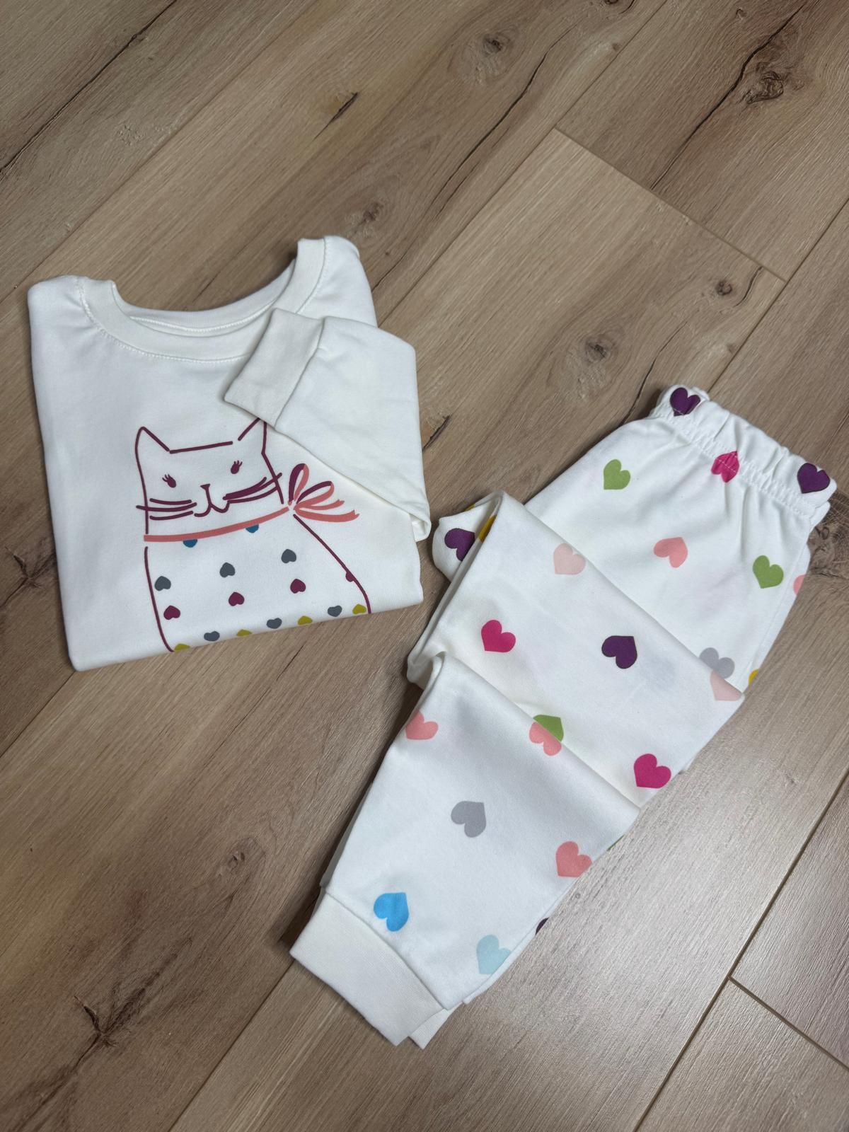 Kedi Baskılı Pijama Takımı 