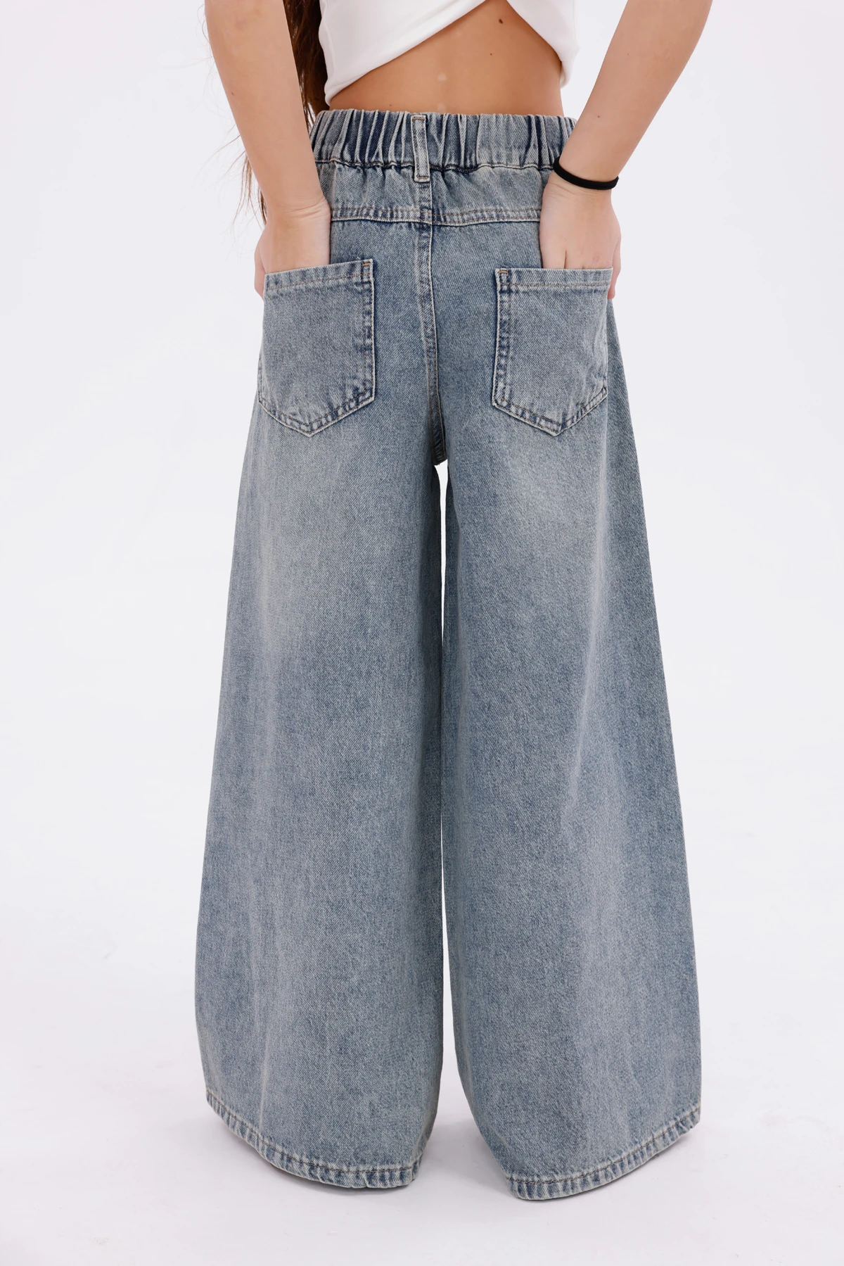 Kız Çocuk Wide Leg Kot Pantolon