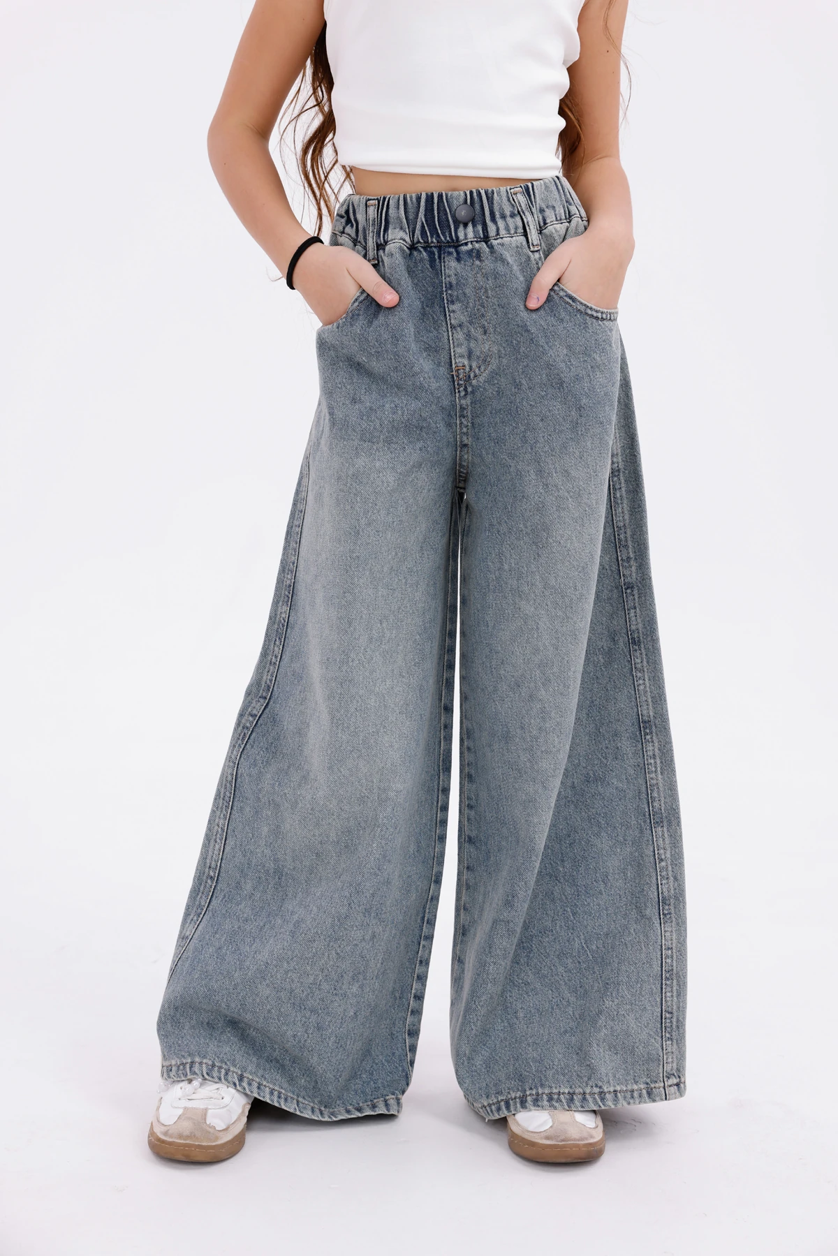 Kız Çocuk Wide Leg Kot Pantolon