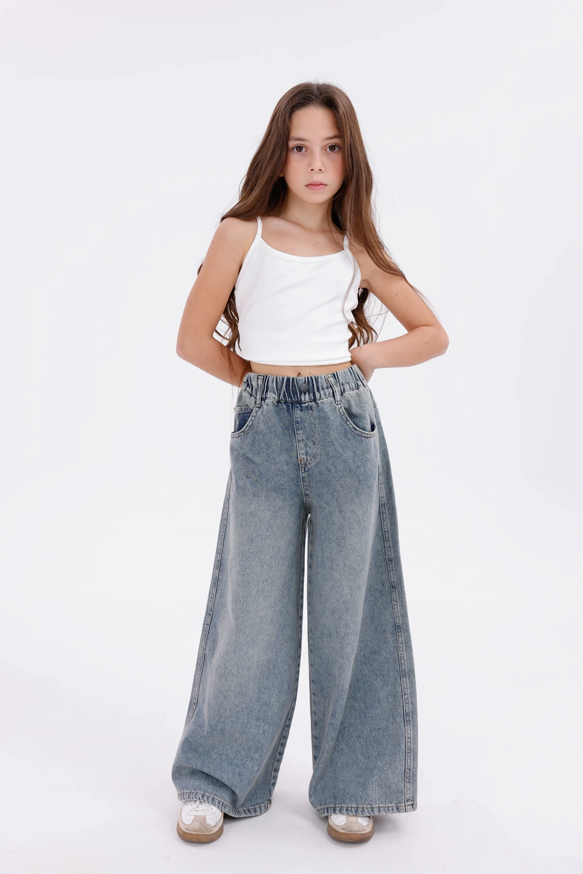 Kız Çocuk Wide Leg Kot Pantolon