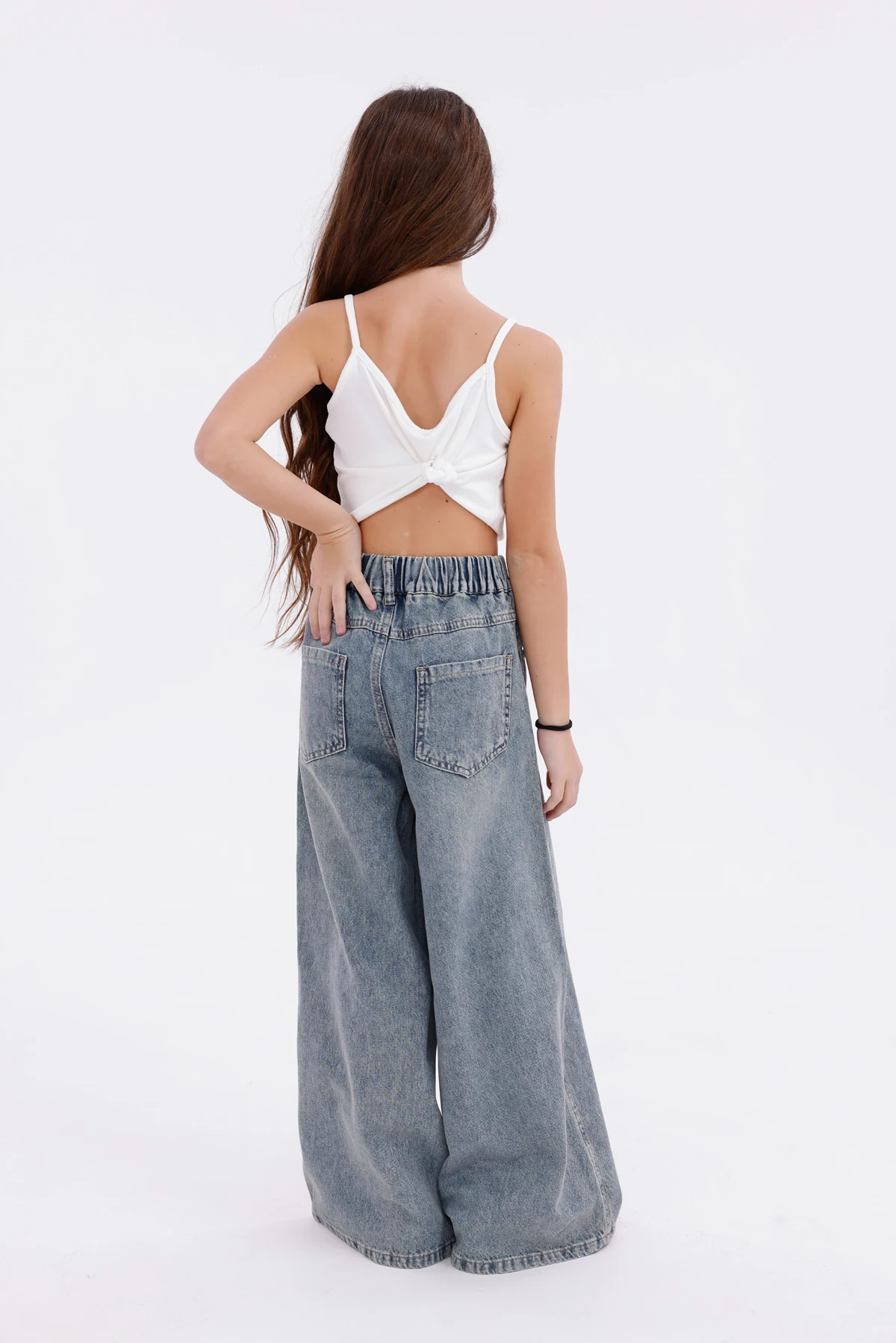 Kız Çocuk Taşlı Kot Pantolon