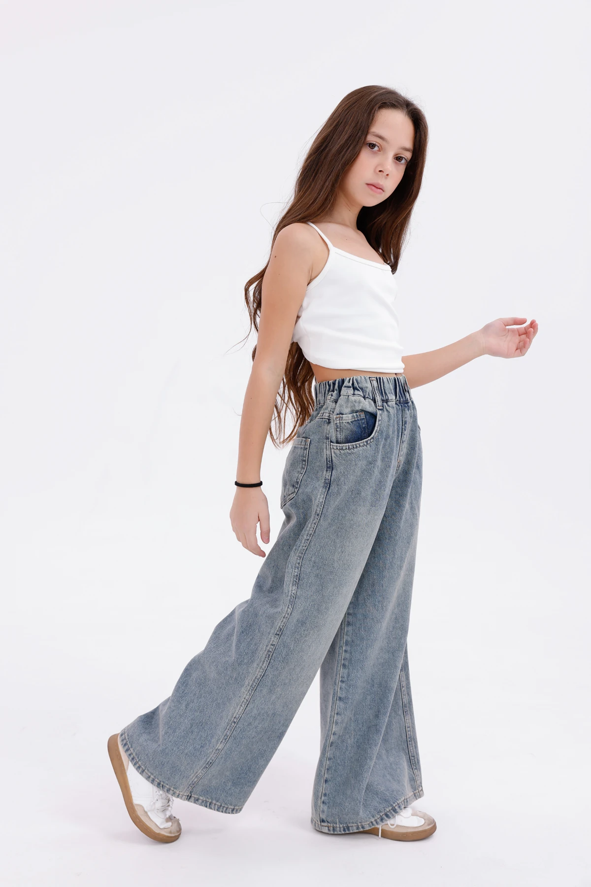 Kız Çocuk Wide Leg Kot Pantolon