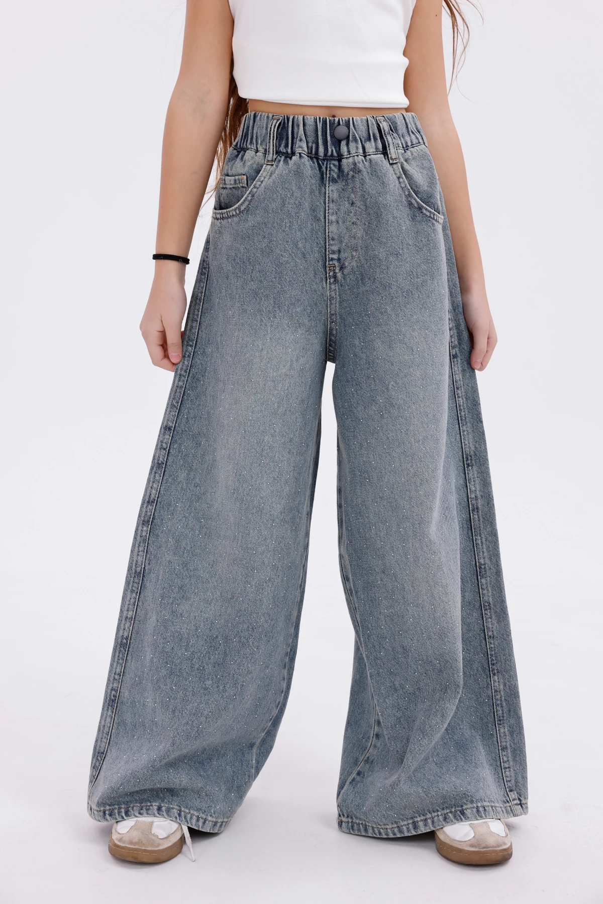 Kız Çocuk Taşlı Kot Pantolon