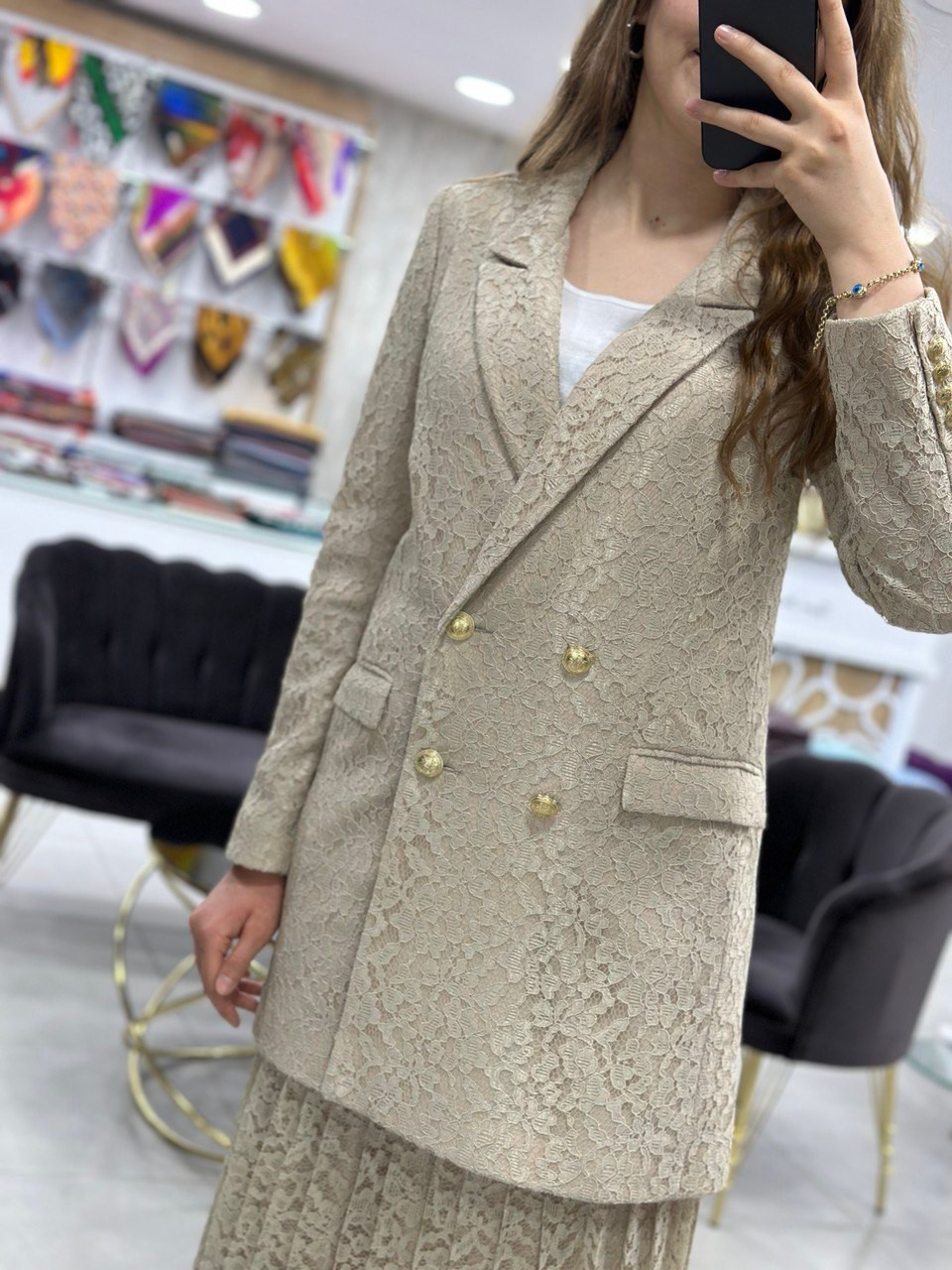 Kayra - Dantelli Blazer Ceket