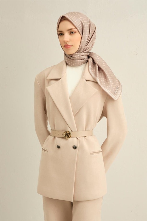 Armine - 2025 İlkbahar Yaz Twill İpek Eşarp 9345D - 14