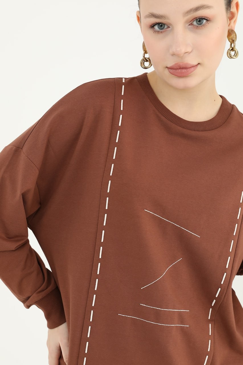 Puane - Tunik Sweatshirt - Kahve