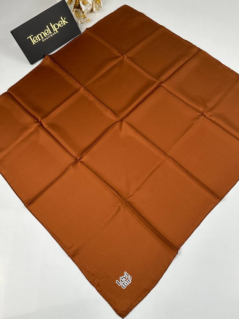 Levidor - Düz Renk Twill İpek Eşarp - 9