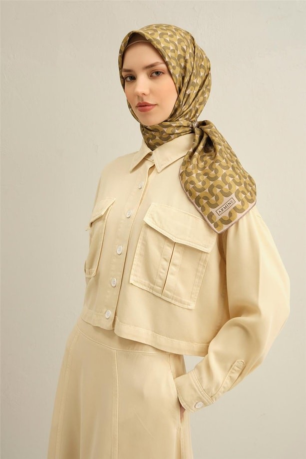 Armine - 2025 İlkbahar Yaz Twill İpek Eşarp 9321D - 36