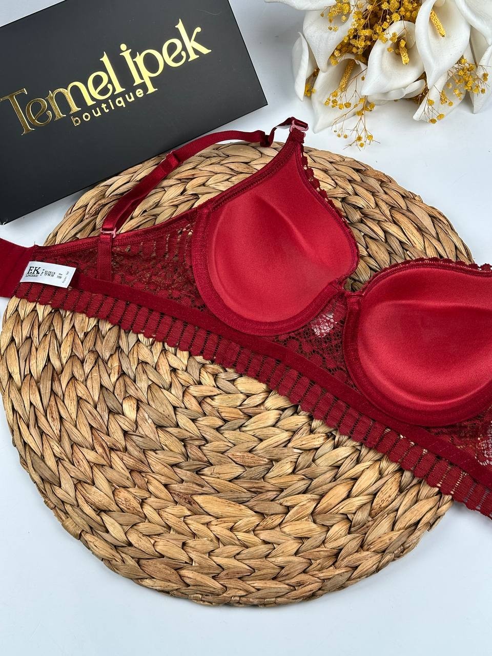 F.K. - Dantelli Dolgulu Balenli B Cup Bralet Sütyen