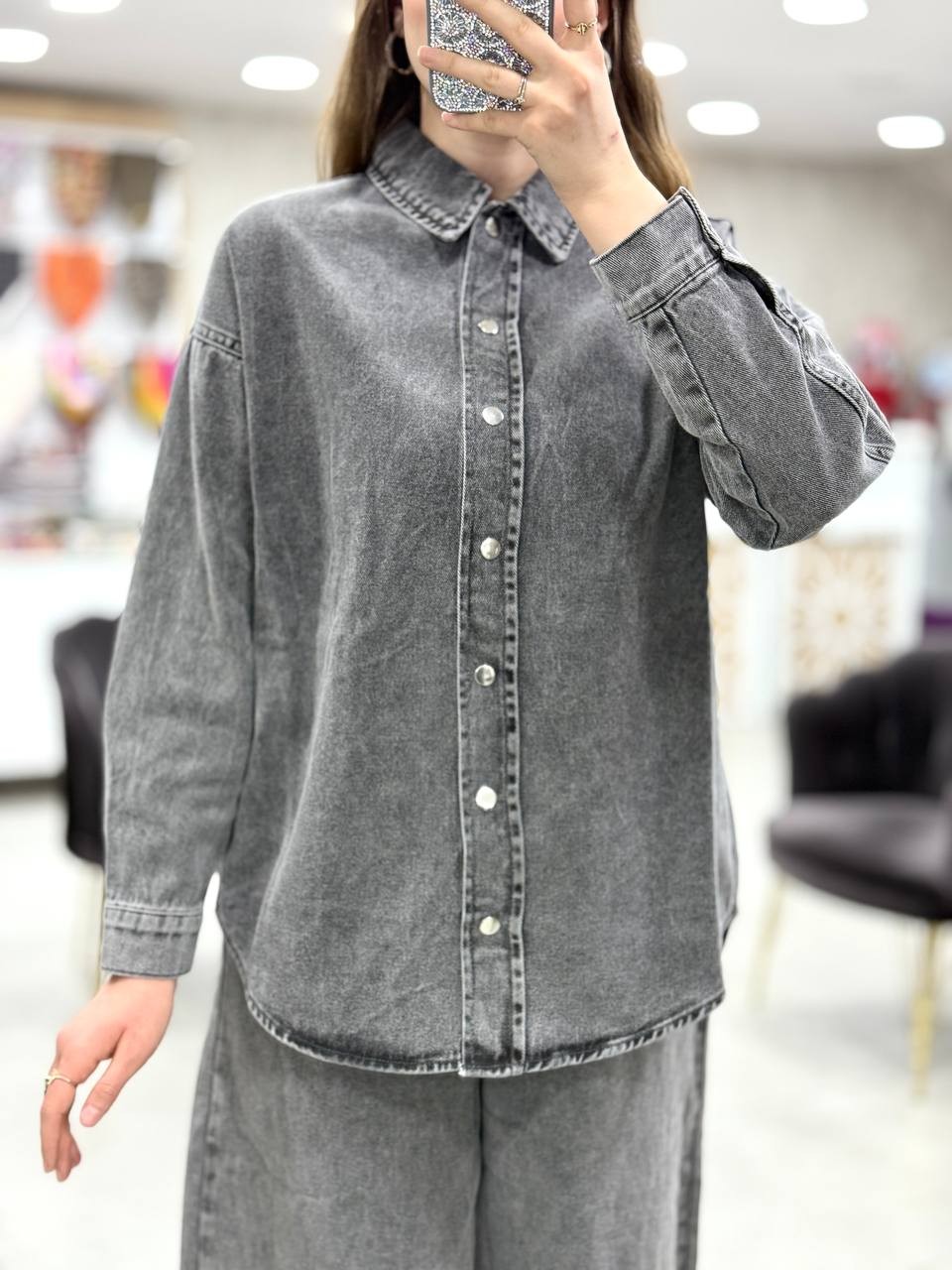 Denim Kot Pantolonlu İkili Takım
