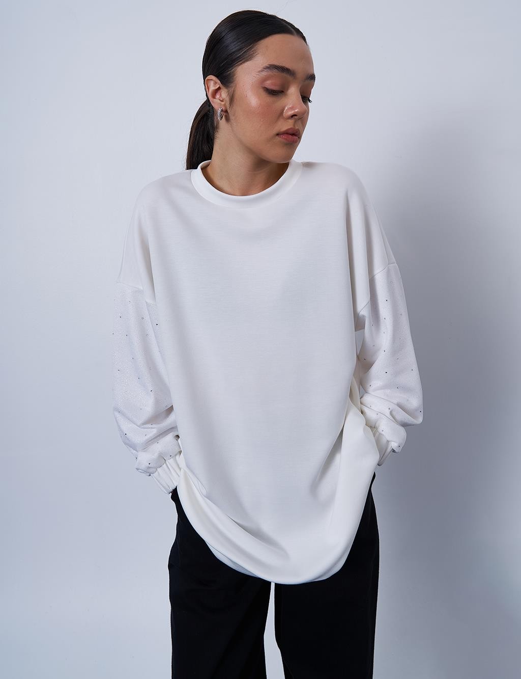 Kayra - Hotfix Baskılı Scuba Sweatshirt