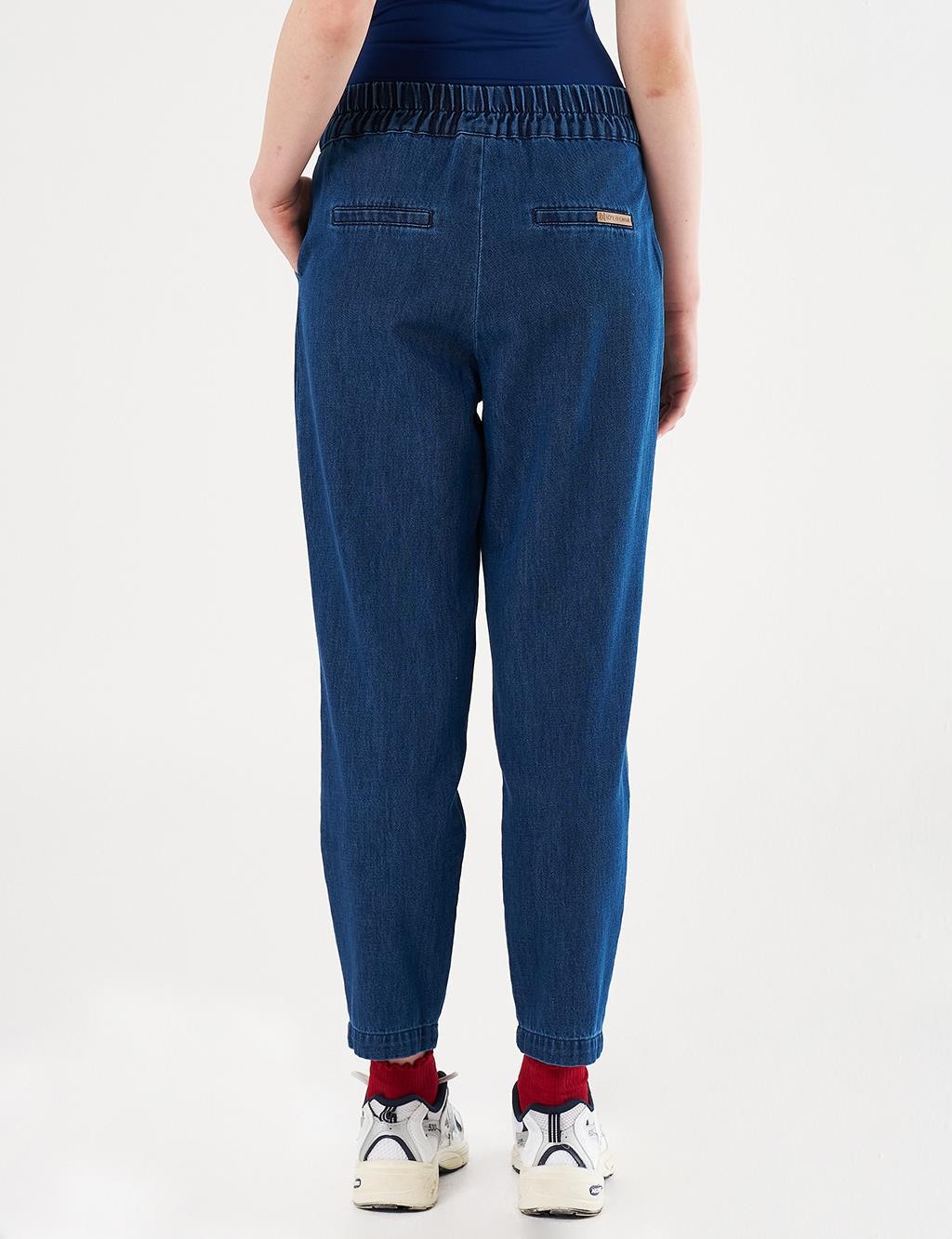 Kayra - Pileli Havuç Kesim Denim Pantolon