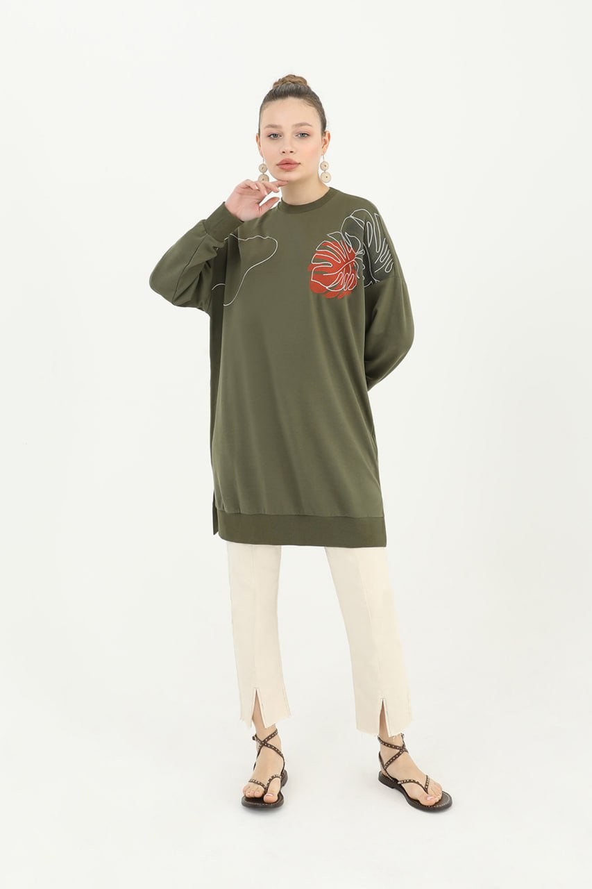 Puane - Tunik Sweatshirt - Haki