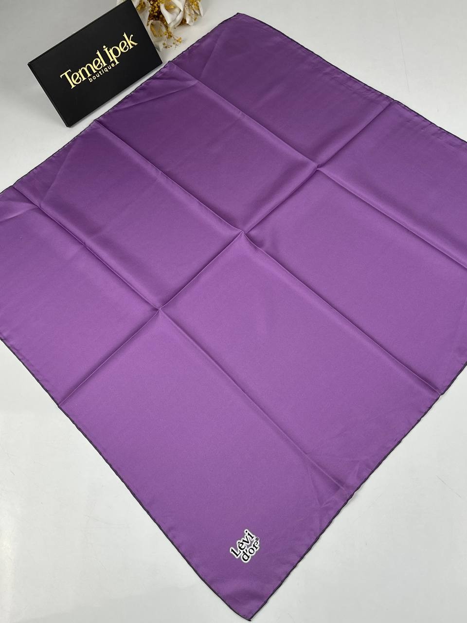 Levidor - Düz Renk Twill İpek Eşarp - 13