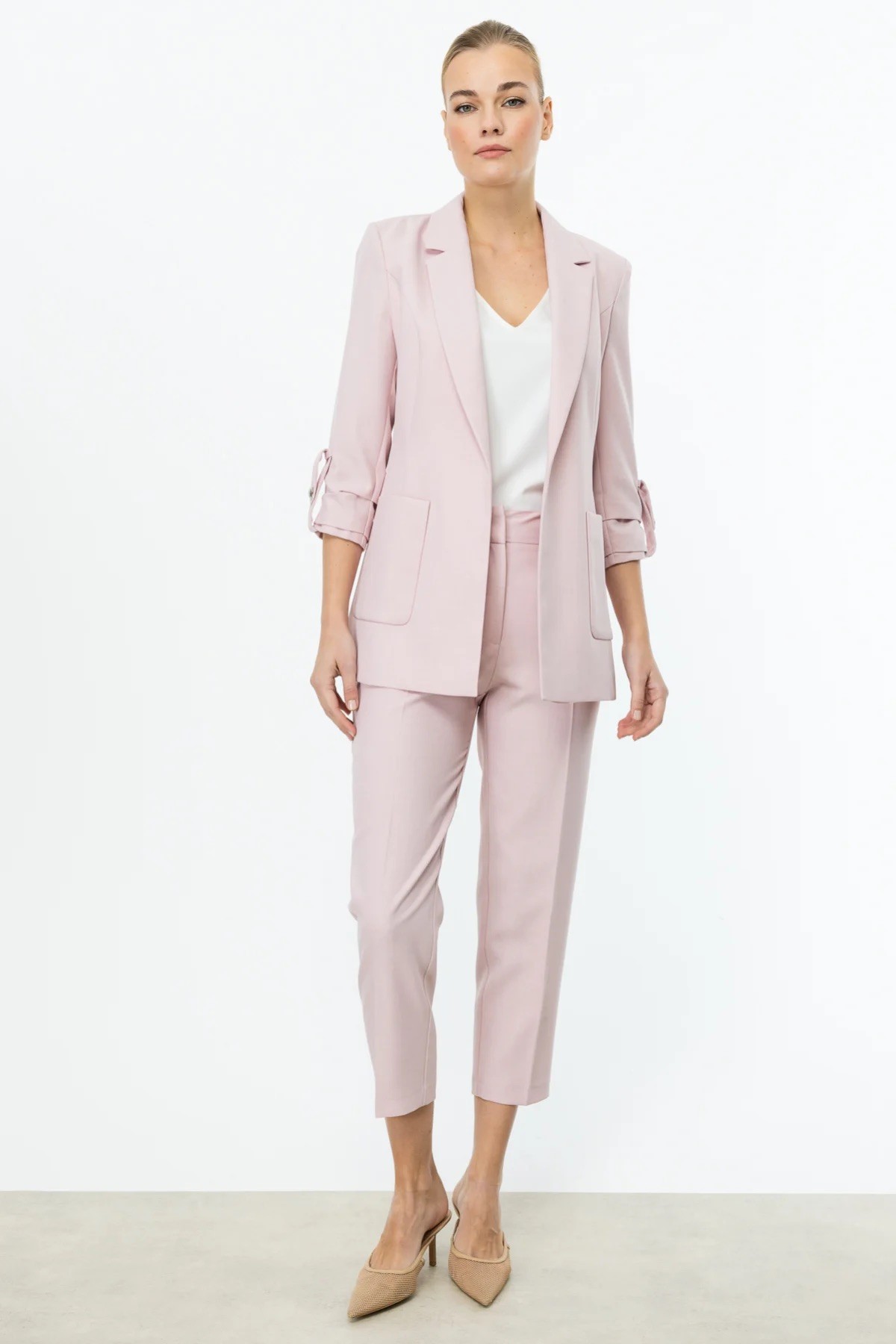 Ekol - Kolu Apoletli Torba Cepli Blazer Ceket