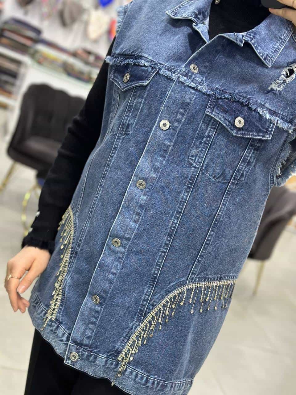 Magazin - Denim Kot Yelek - Koyu Mavi