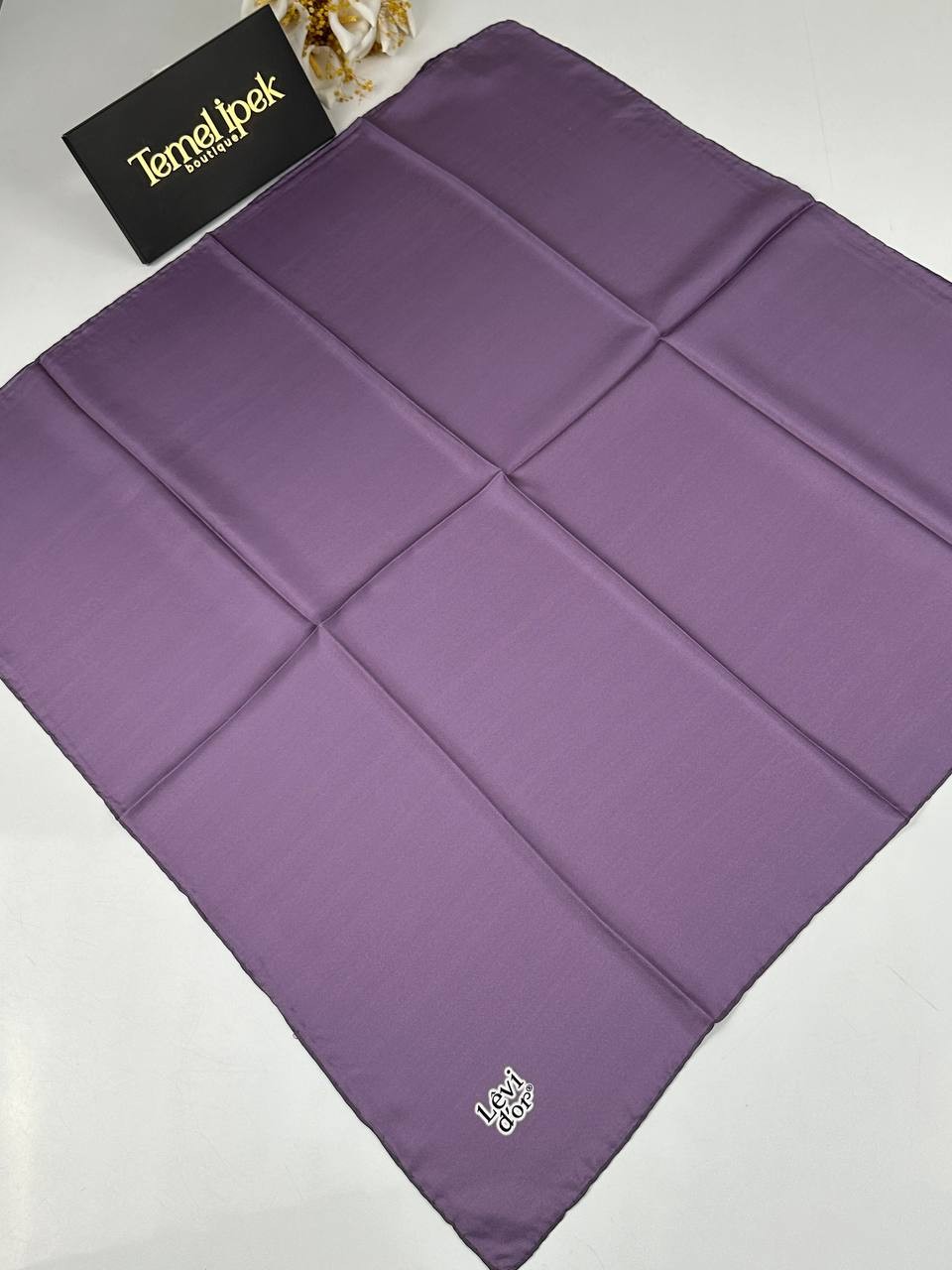 Levidor - Düz Renk Twill İpek Eşarp - 15