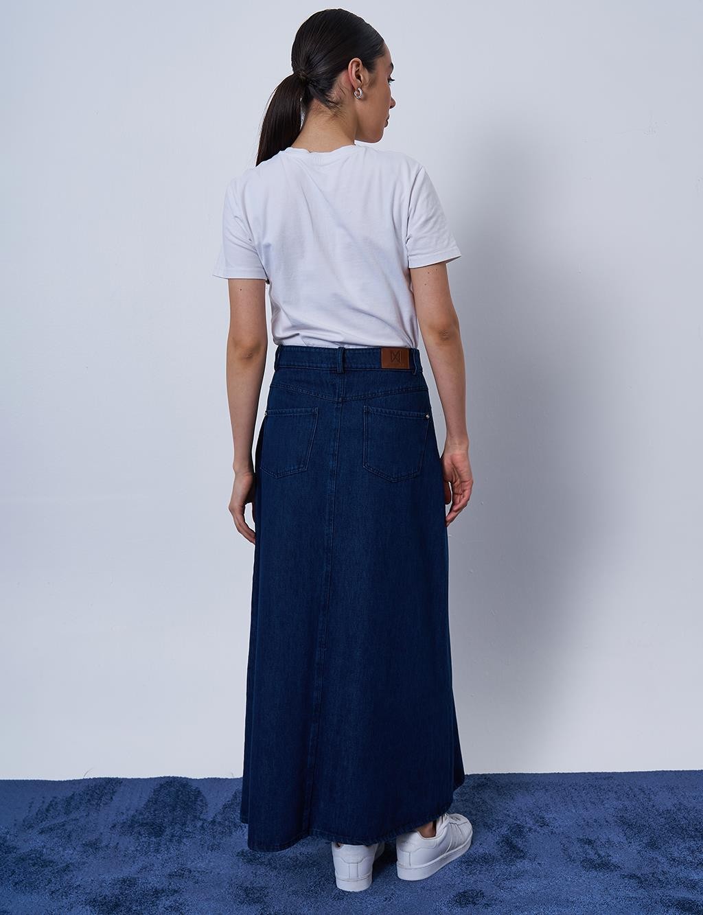 Kayra - Cep Detaylı Denim Etek