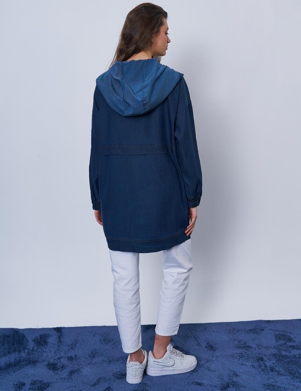 Kayra - Cep Detaylı Denim Efektli Ceket