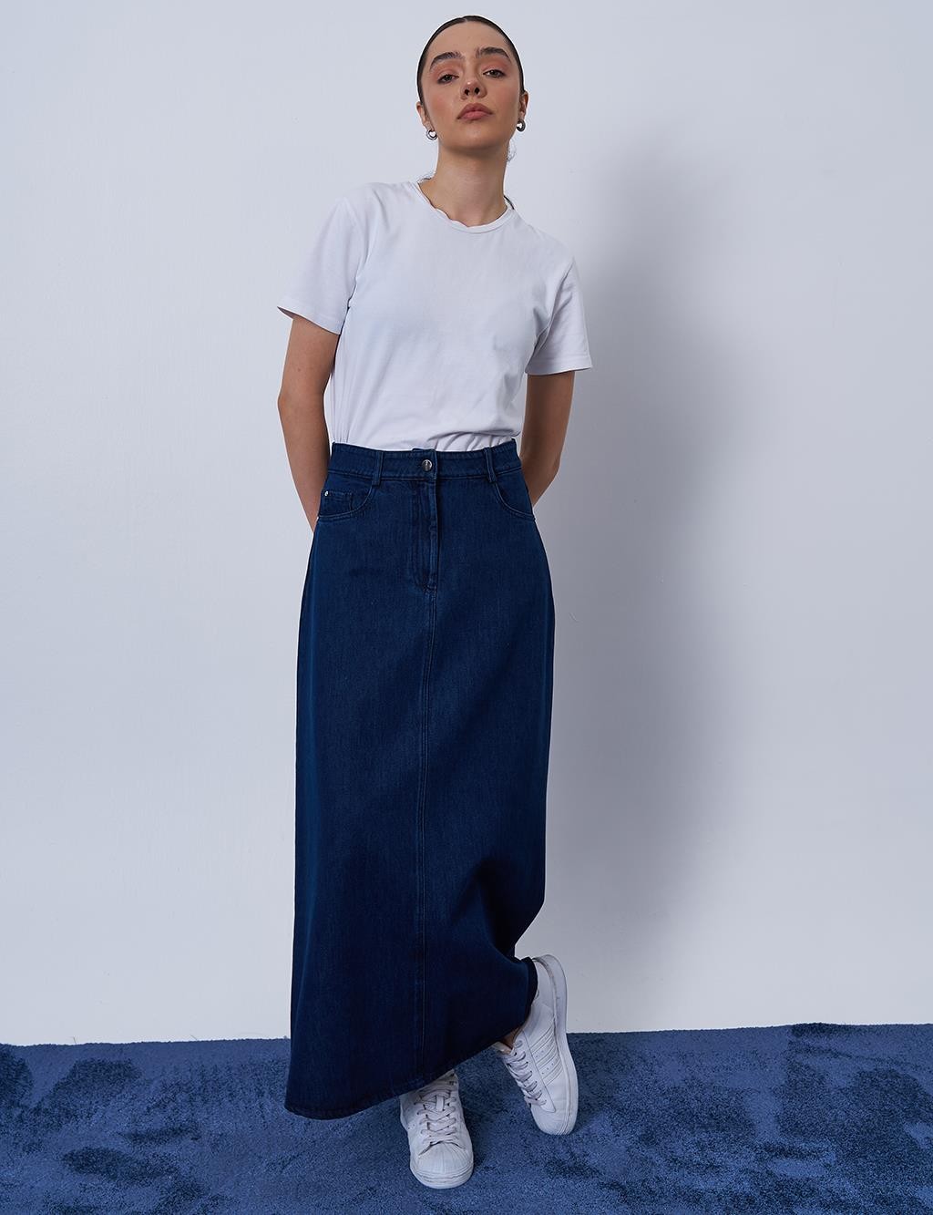 Kayra - Cep Detaylı Denim Etek