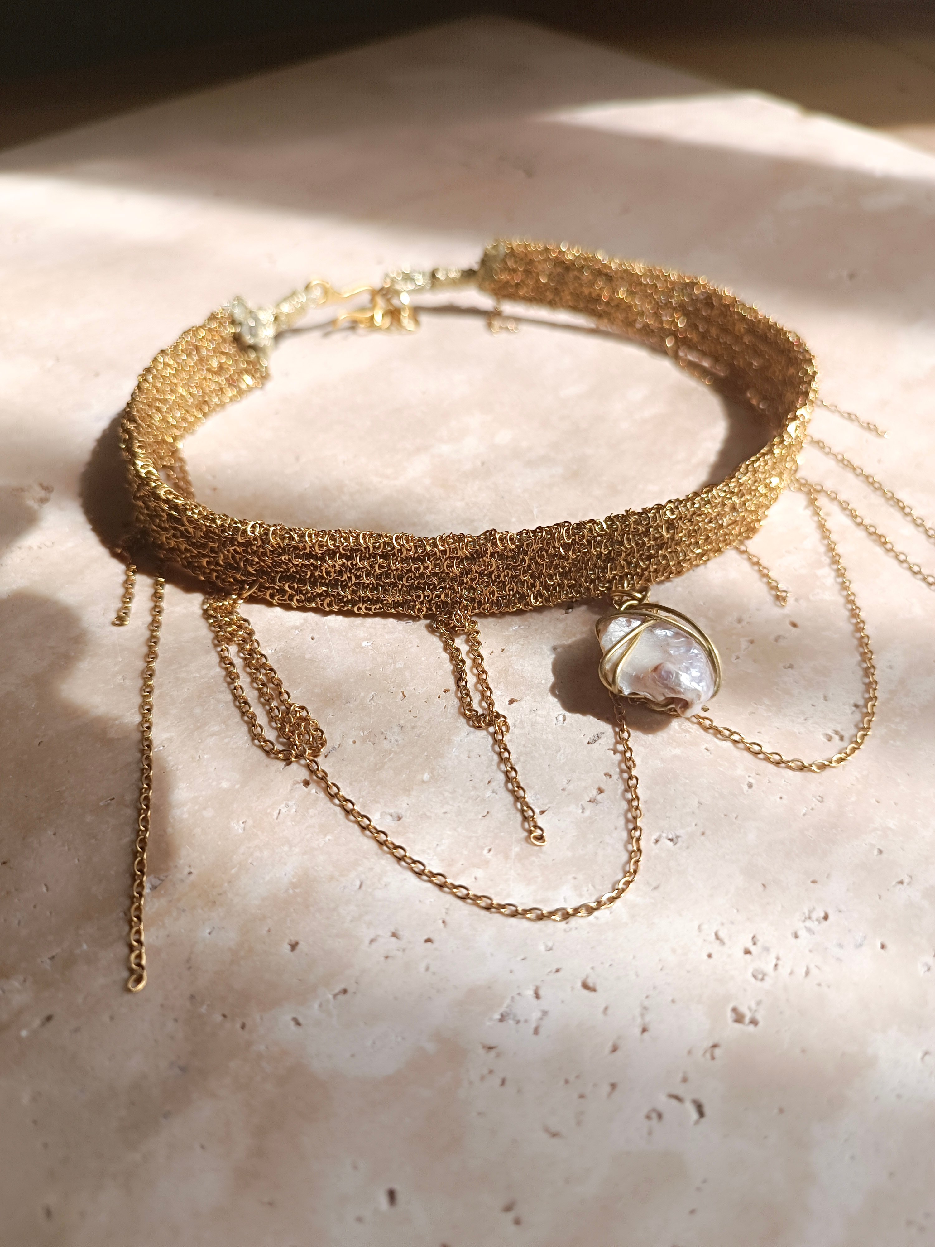 Kleo Gold Choker Kolye