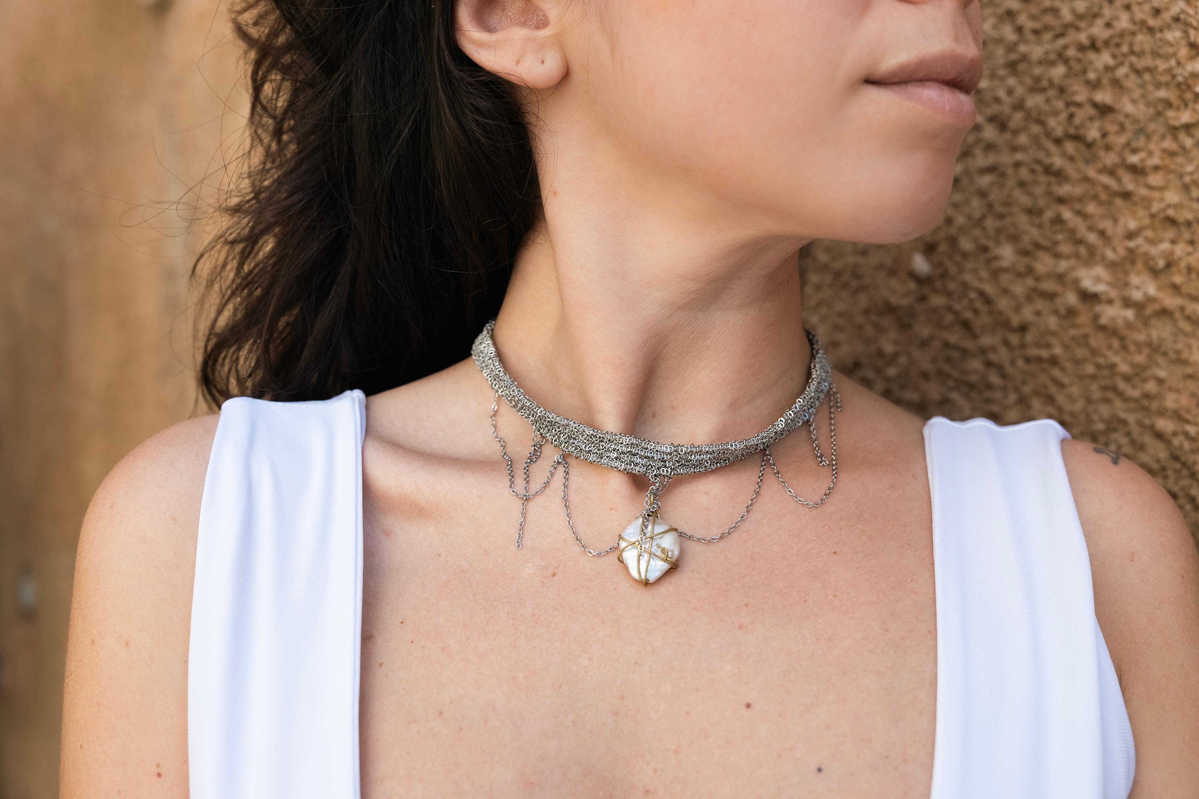 Kleo Silver Choker Kolye