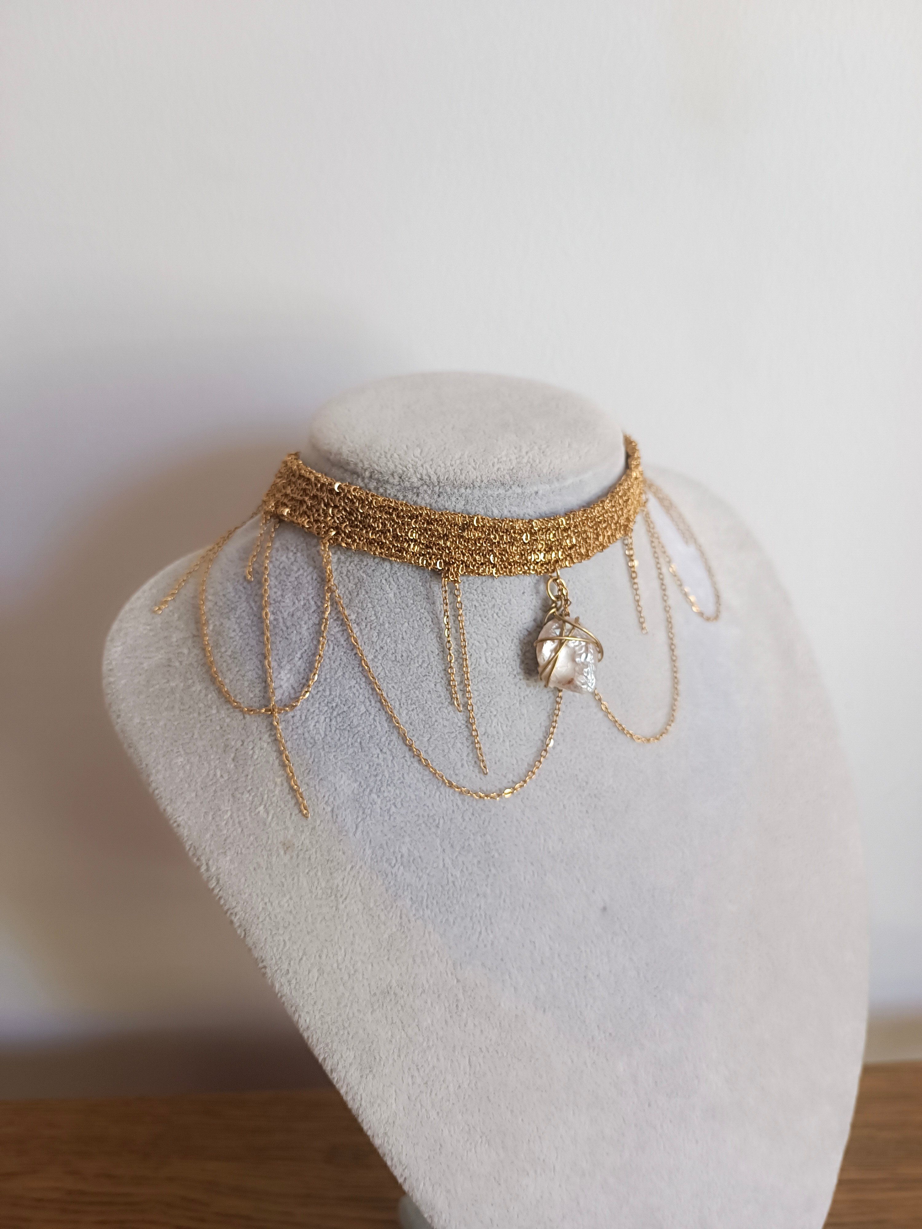 Kleo Gold Choker Kolye