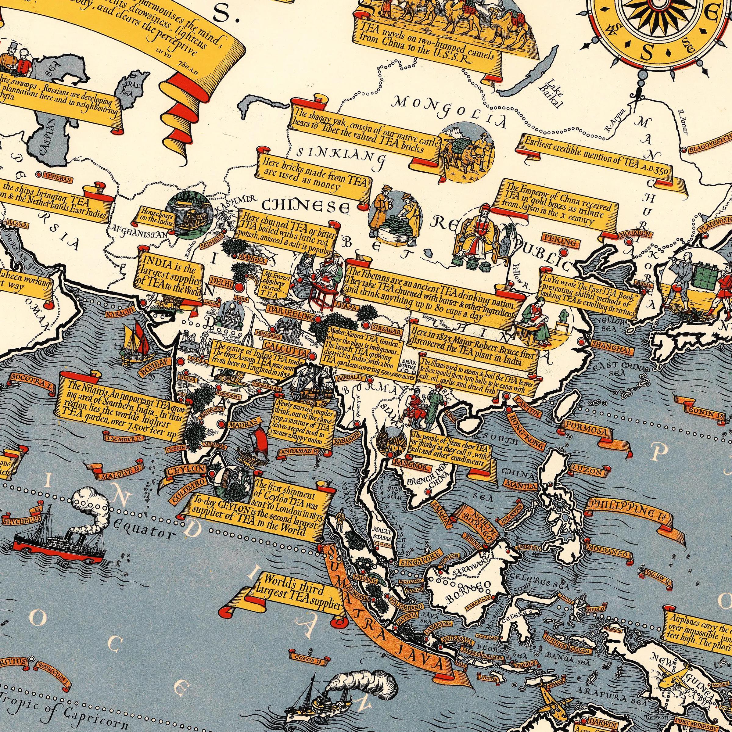 Küresel Çay Ticareti Haritası (1940)