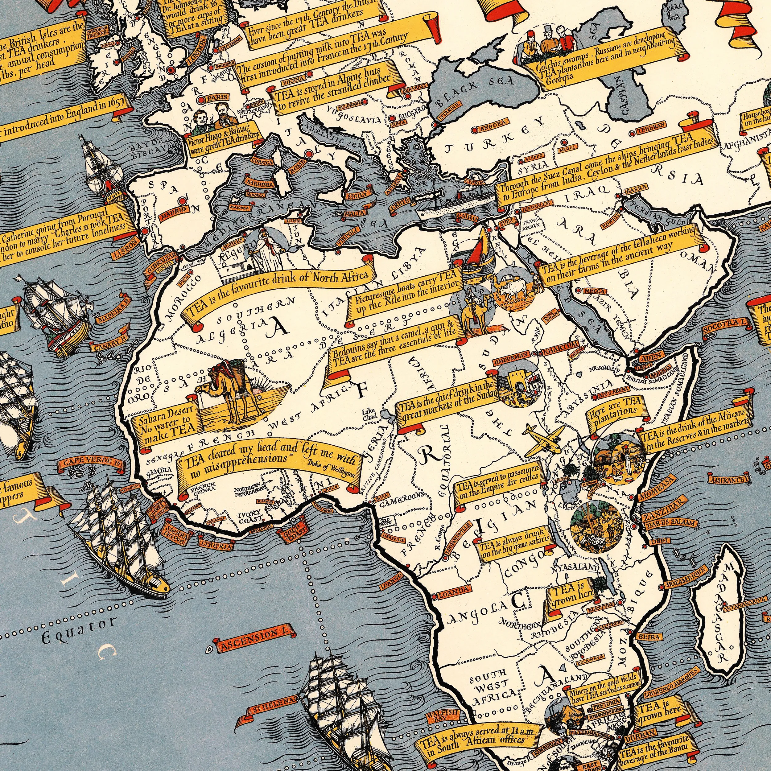 Küresel Çay Ticareti Haritası (1940)