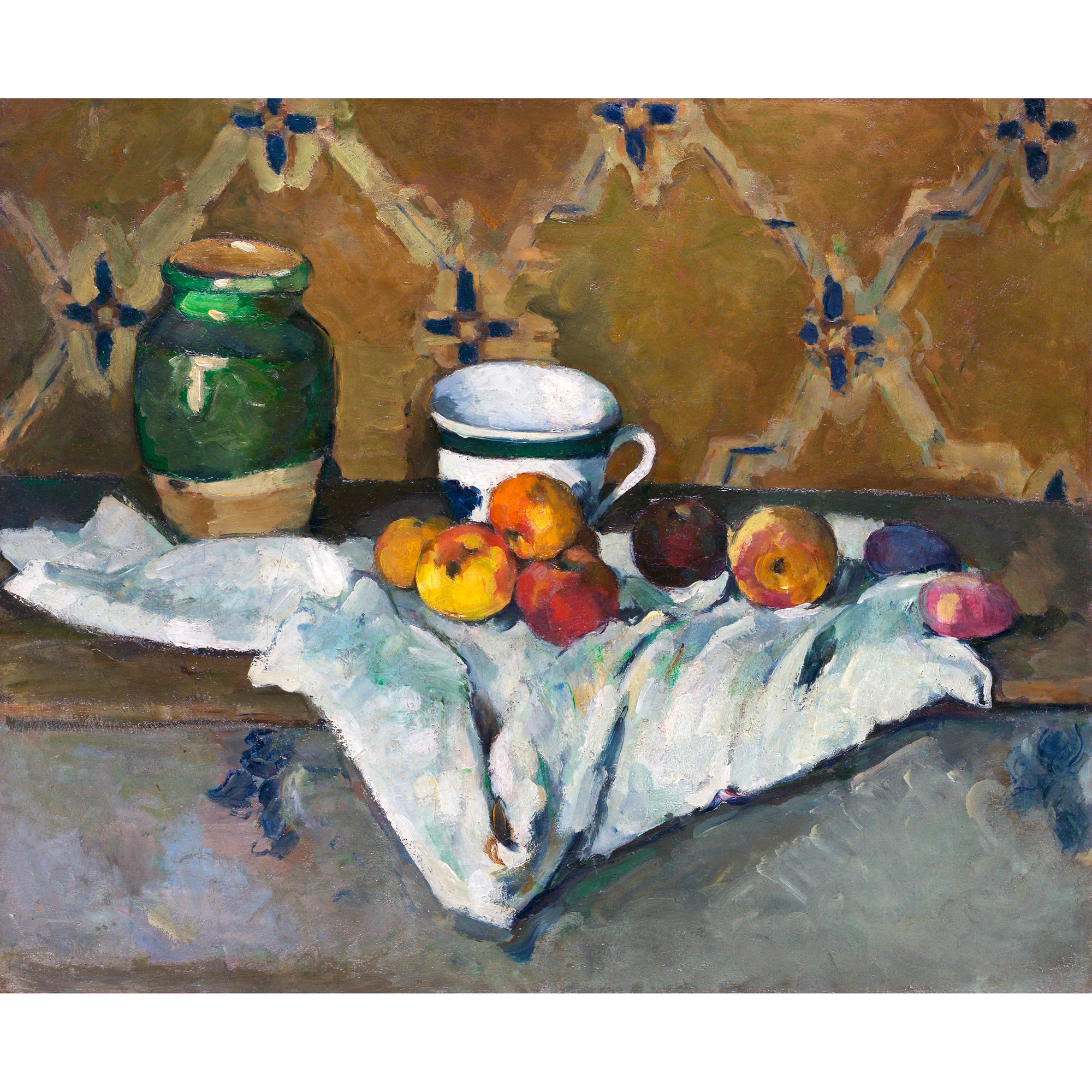 Kavanoz, Fincan ve Elmalı Natürmort - Paul Cézanne