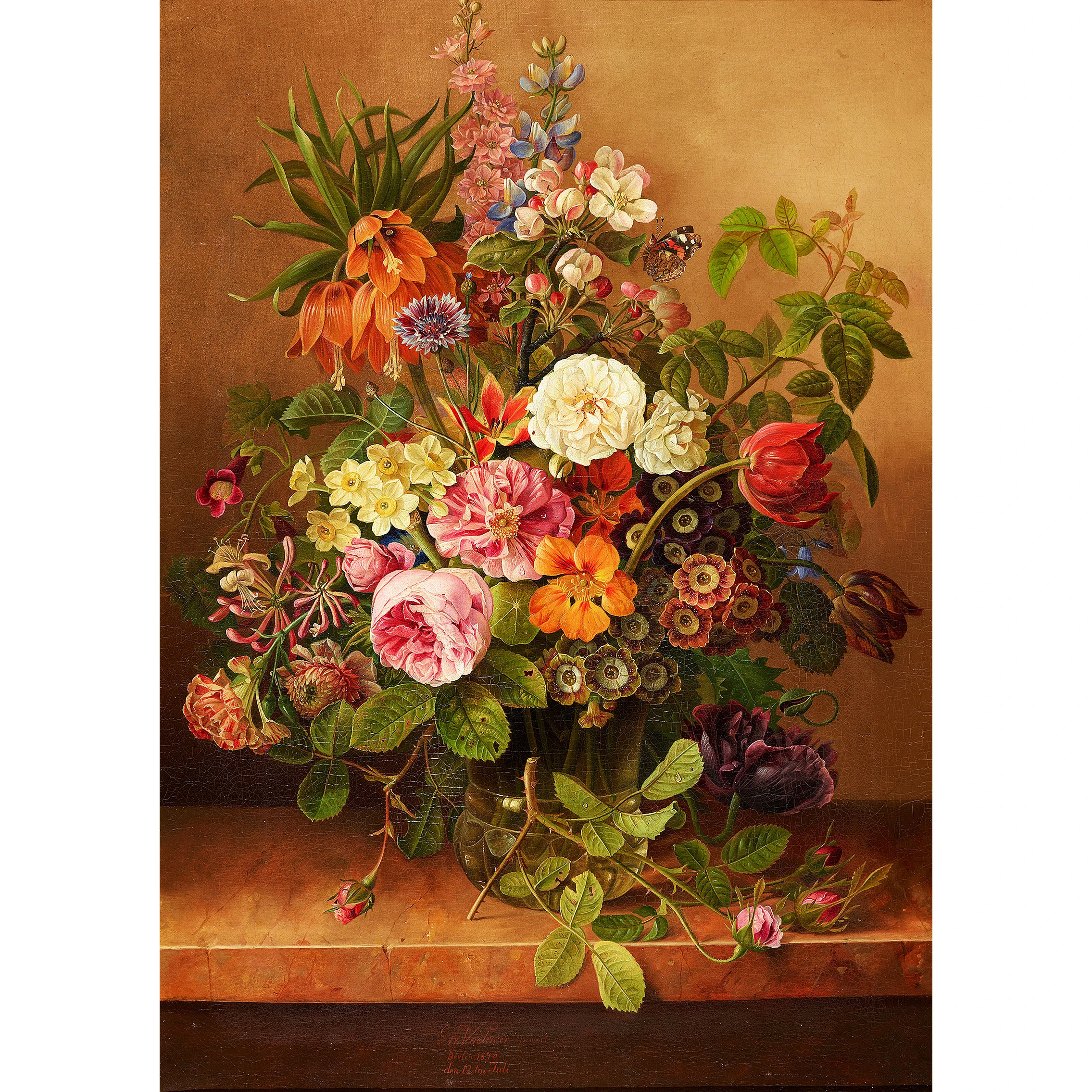 Çiçekli Natürmort - Gottfried Wilhelm Völcker