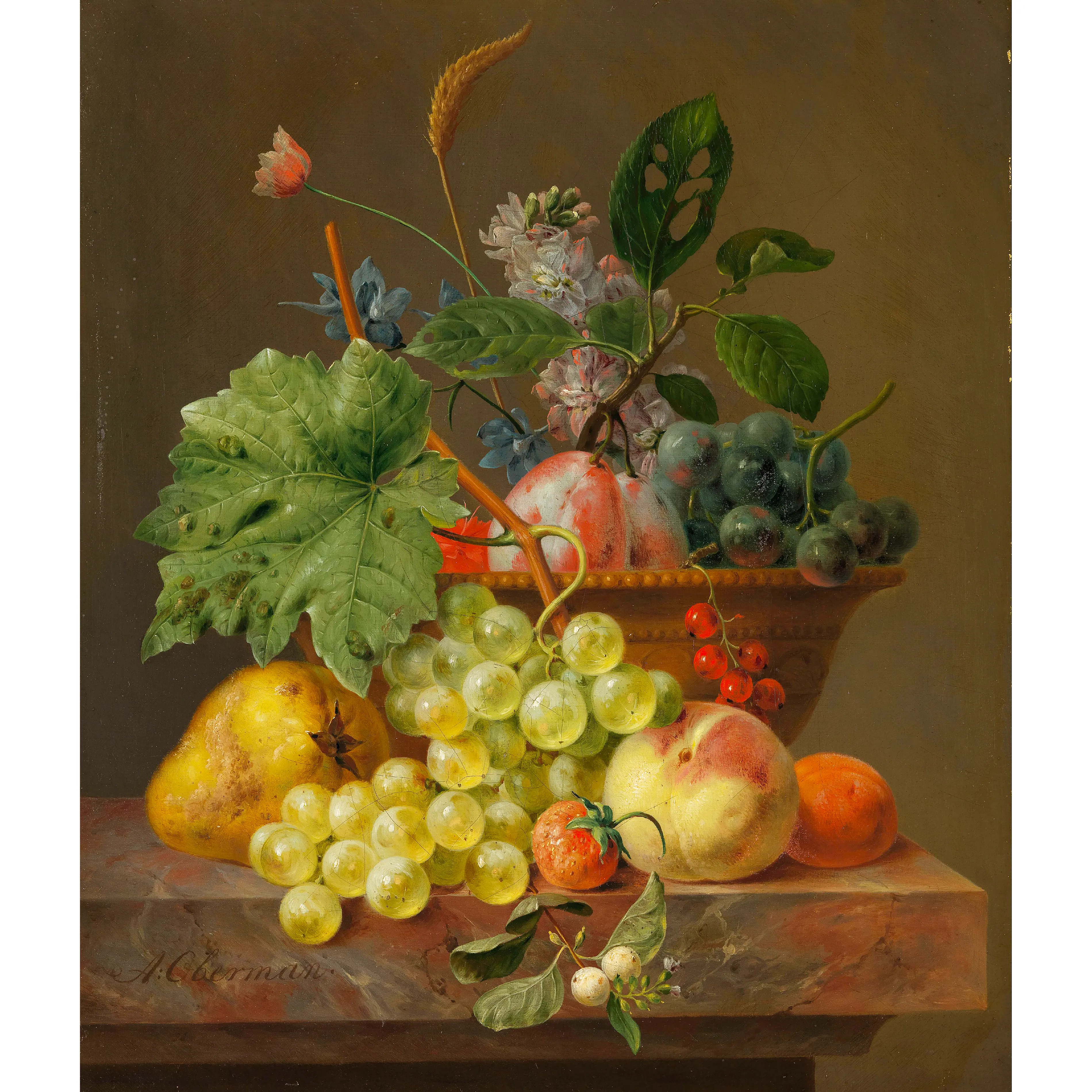 Toprak Kapta Meyveli Natürmort - Anthony Oberman