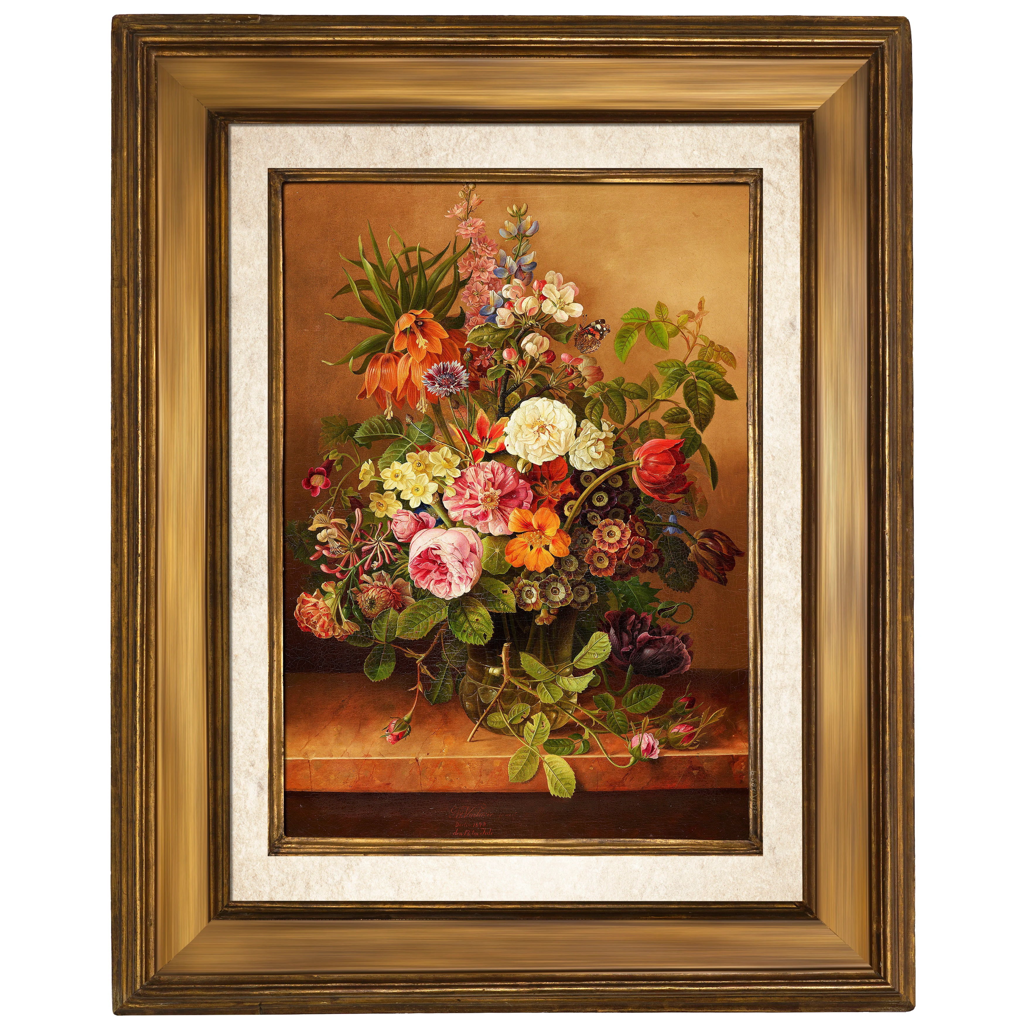 Çiçekli Natürmort - Gottfried Wilhelm Völcker