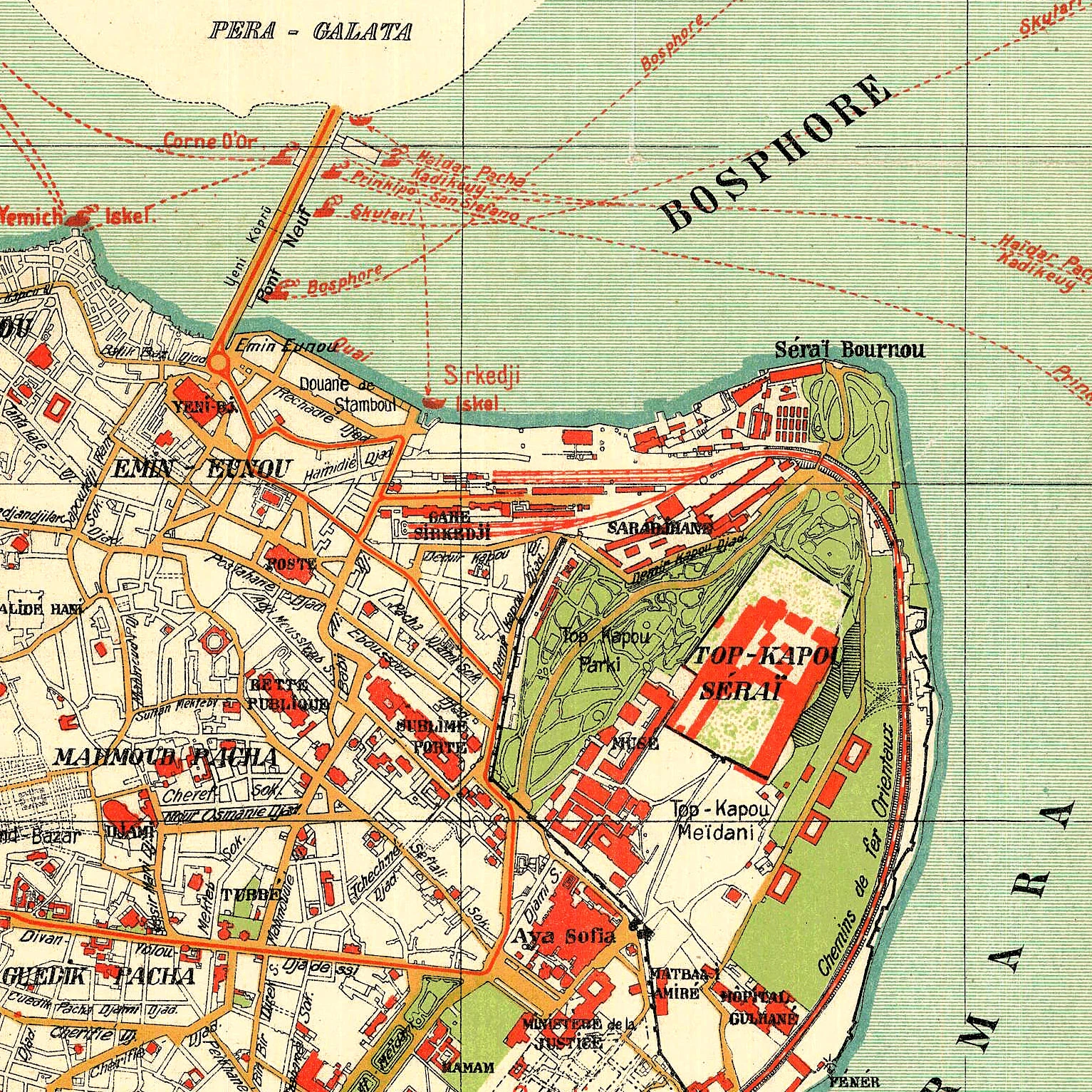 İstanbul Tarihi Yarımada Haritası (1922)