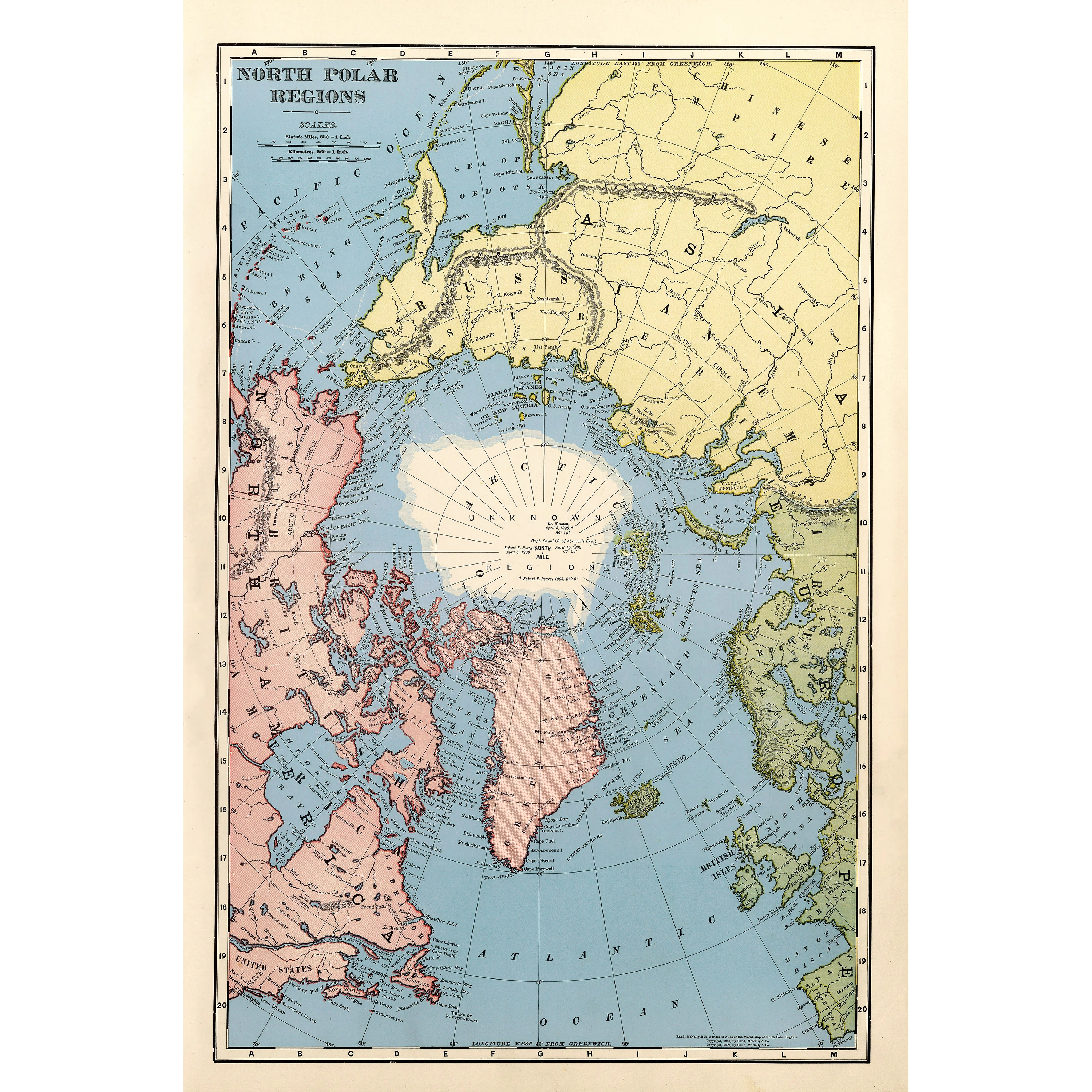 Kuzey Kutup Bölge Haritası (1912)