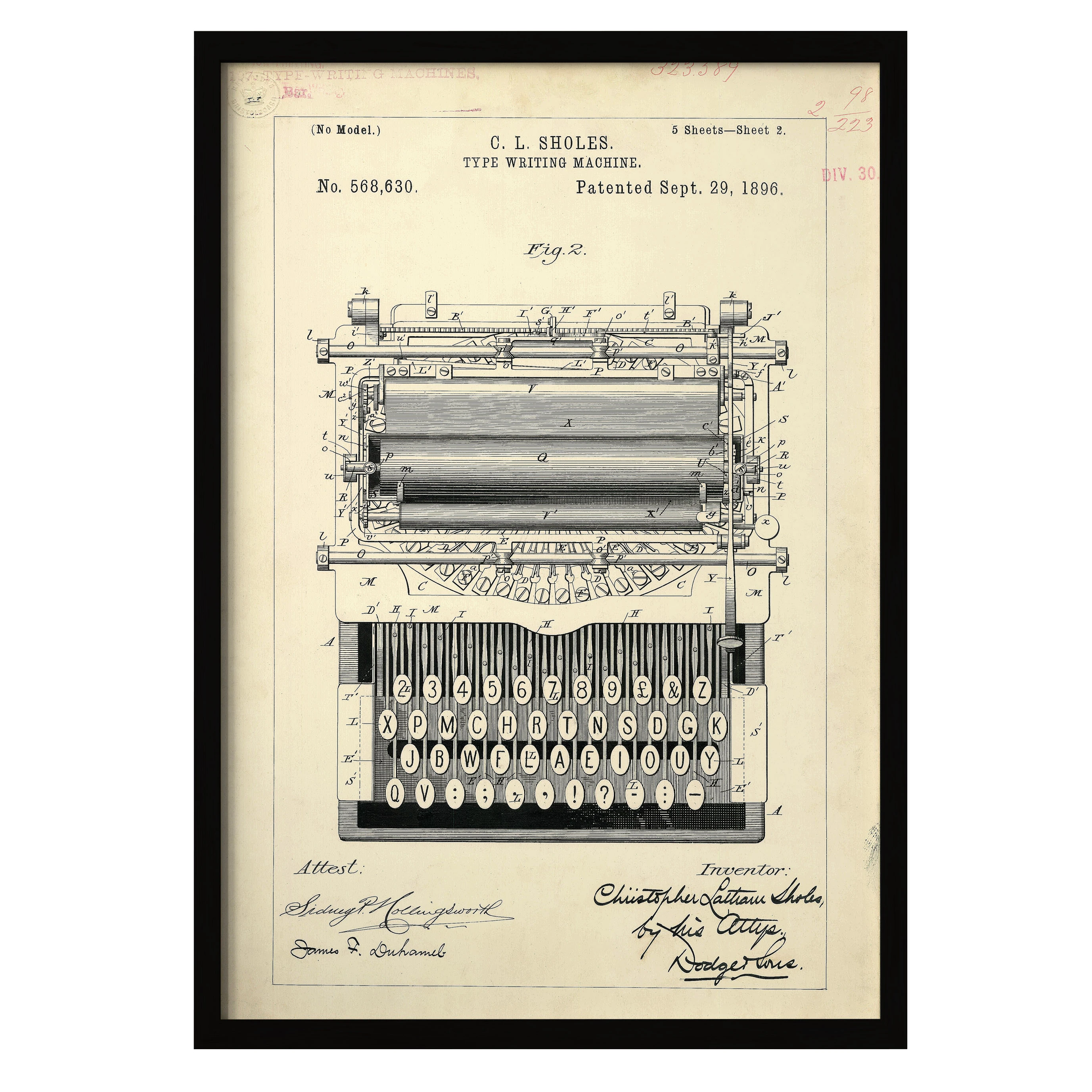 Sholes Daktilo Patenti