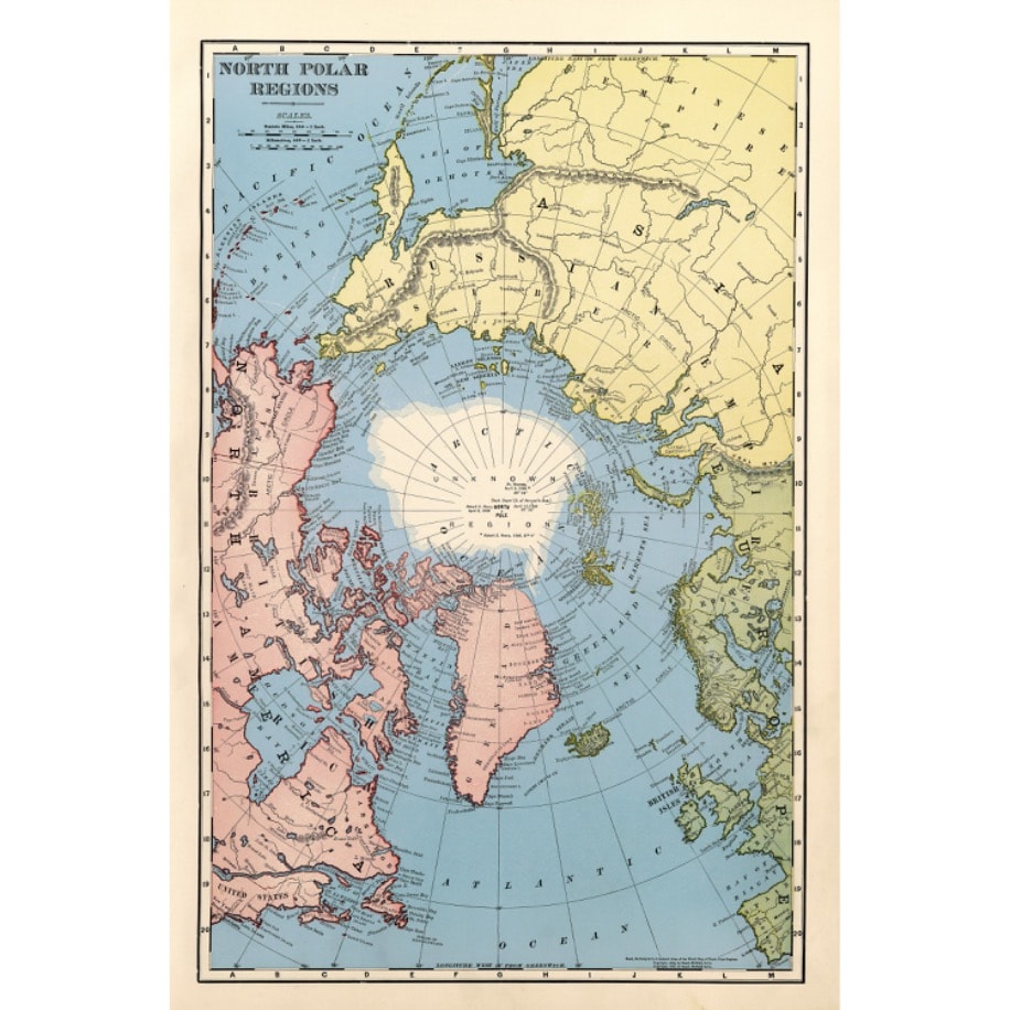 Kuzey Kutup Bölge Haritası (1912)