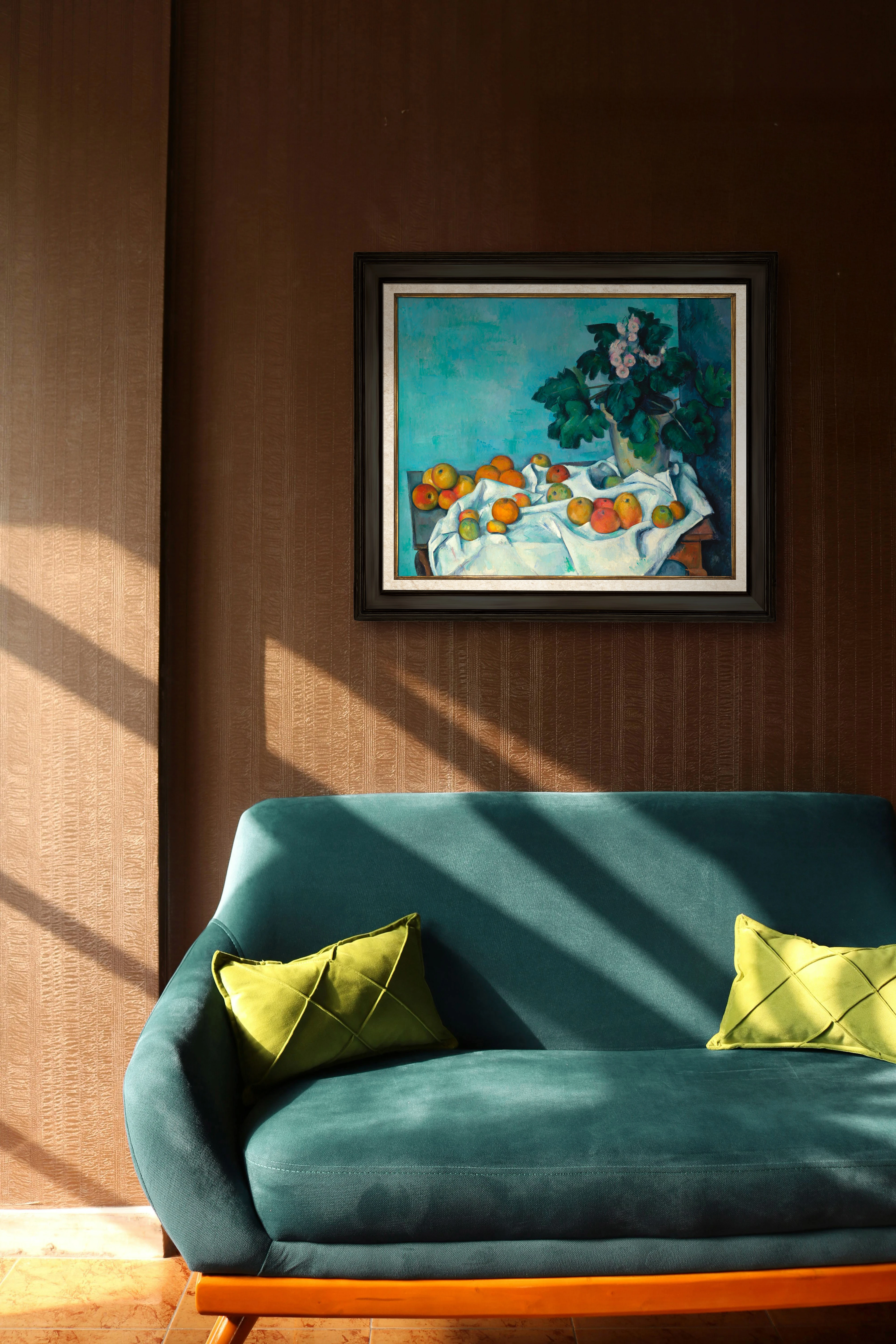 Saksıda Çuhaçiçeği ve Elmalı Natürmort - Paul Cézanne