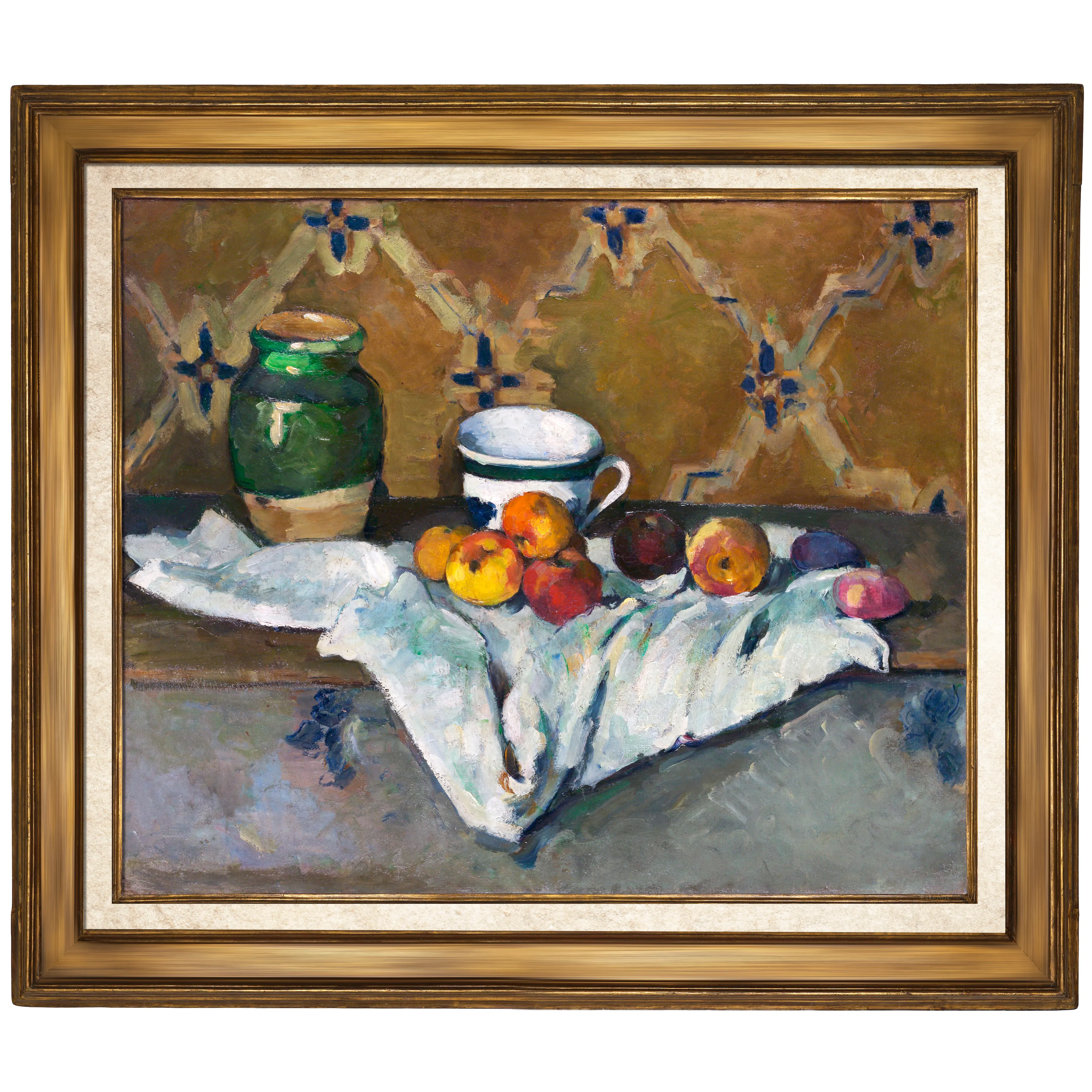 Kavanoz, Fincan ve Elmalı Natürmort - Paul Cézanne