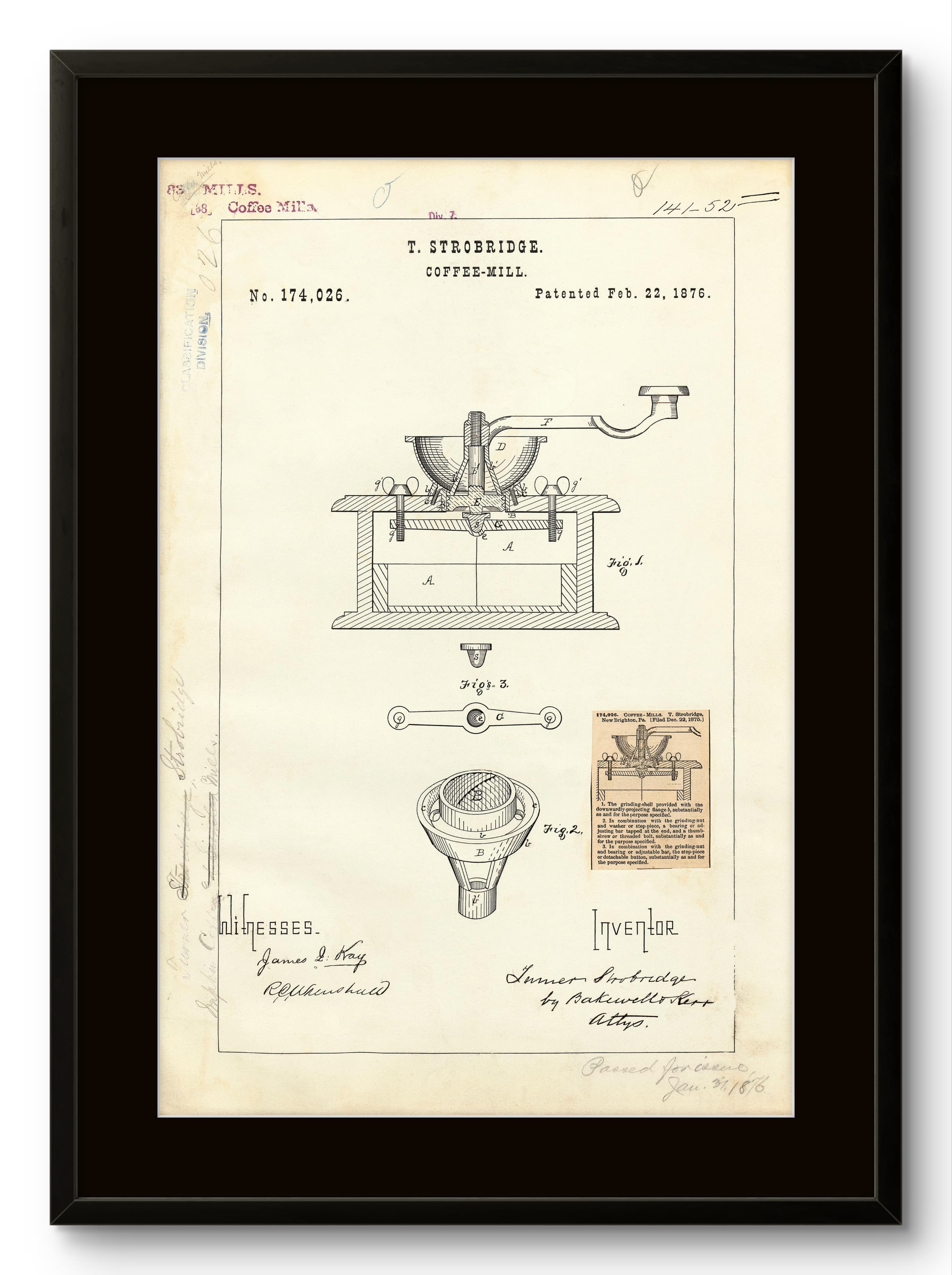 Strobridge Kahve Değirmeni Patenti
