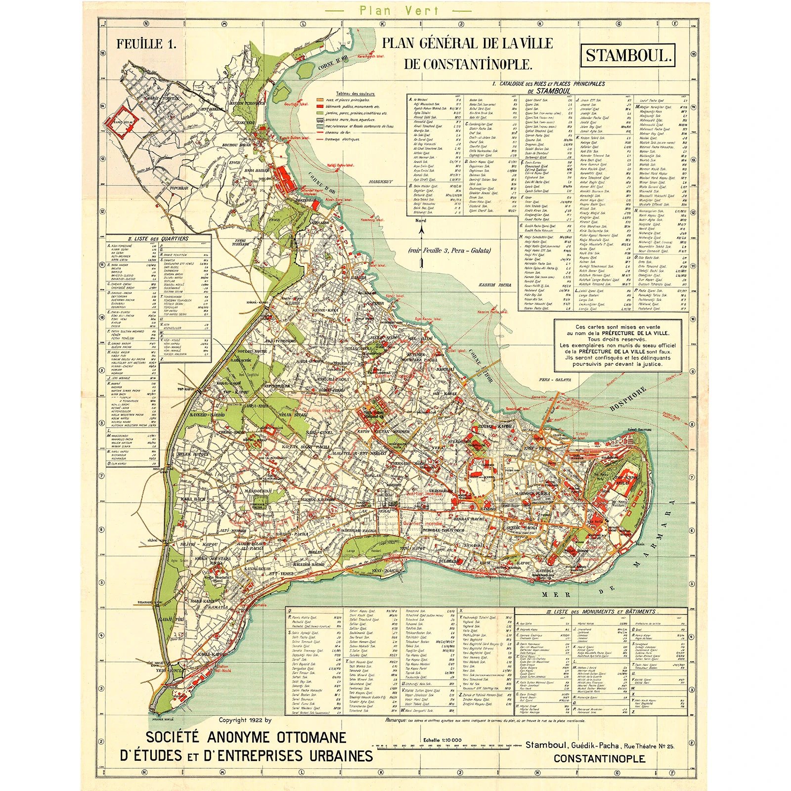 İstanbul Tarihi Yarımada Haritası (1922)
