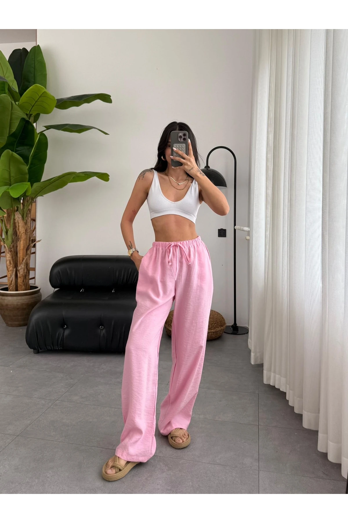 Kadın Baggy Lyocell Kumaş Pantolon