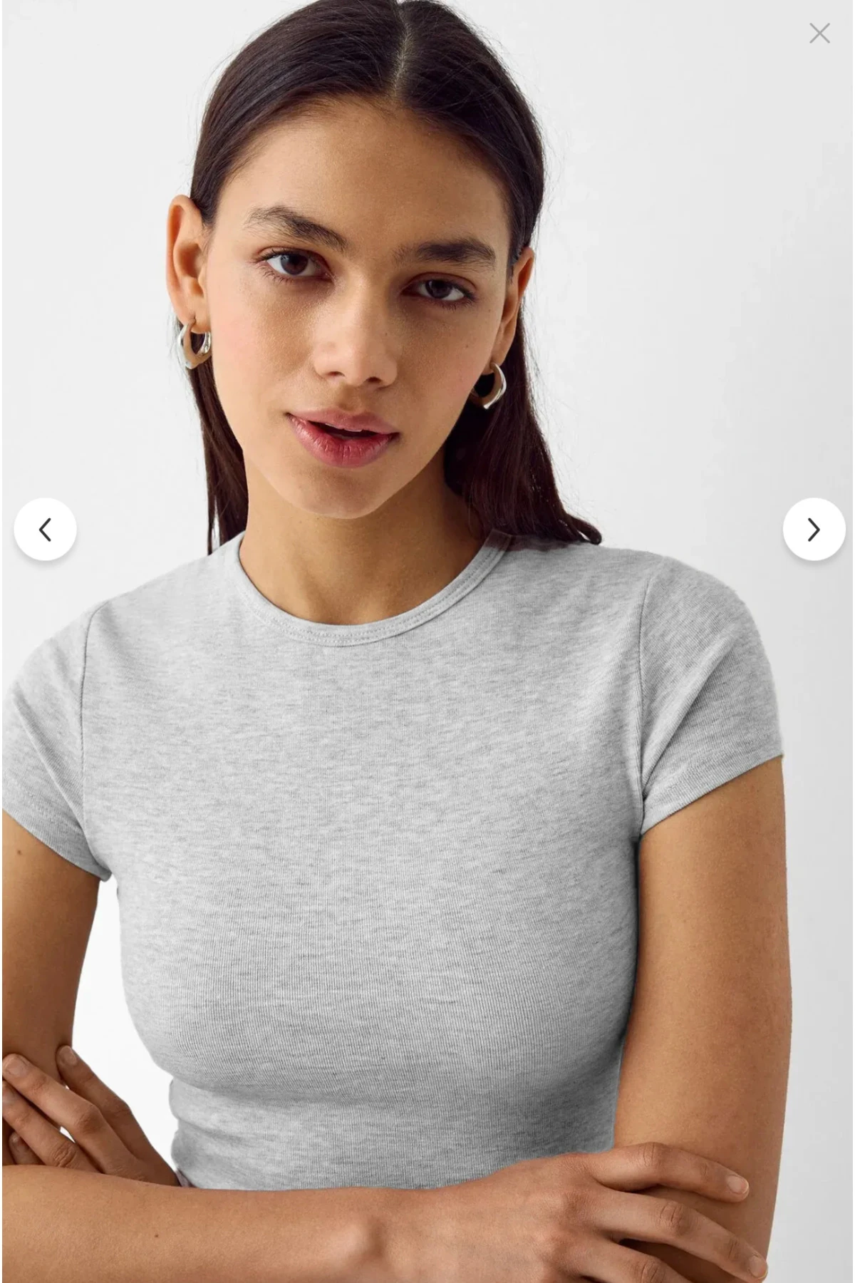 Kadın Kısa Kol Bedene Oturan Bisiklet Yaka Tişört Short Fitted