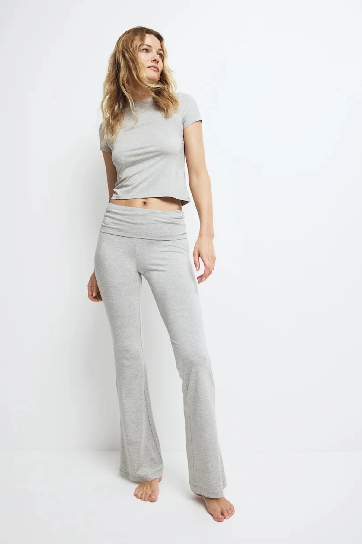 Kadın İspanyol Paça Vücut Saran Jarse Alt-üst Takım