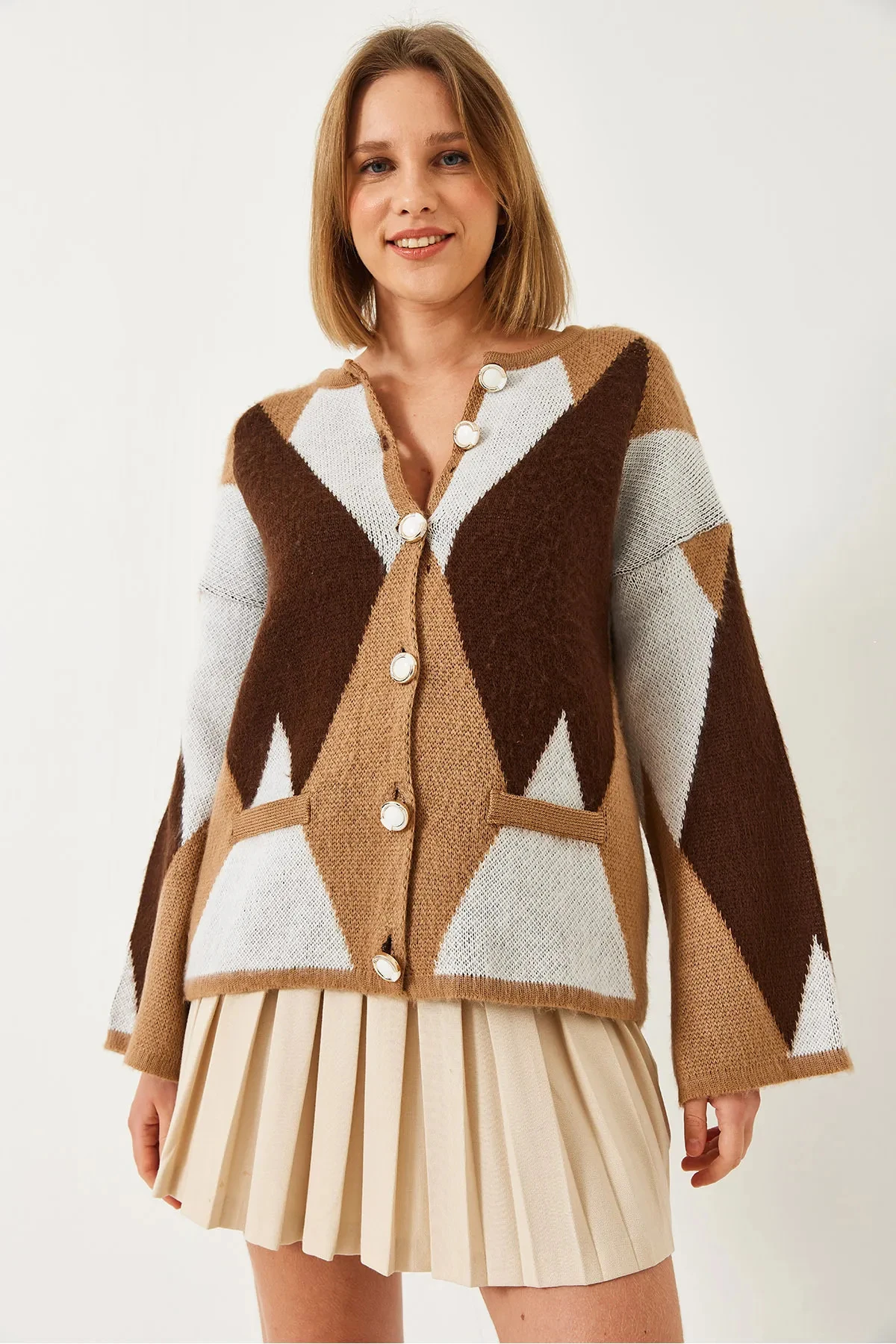 Kadın Baklava Desen Yumoş  Hırka