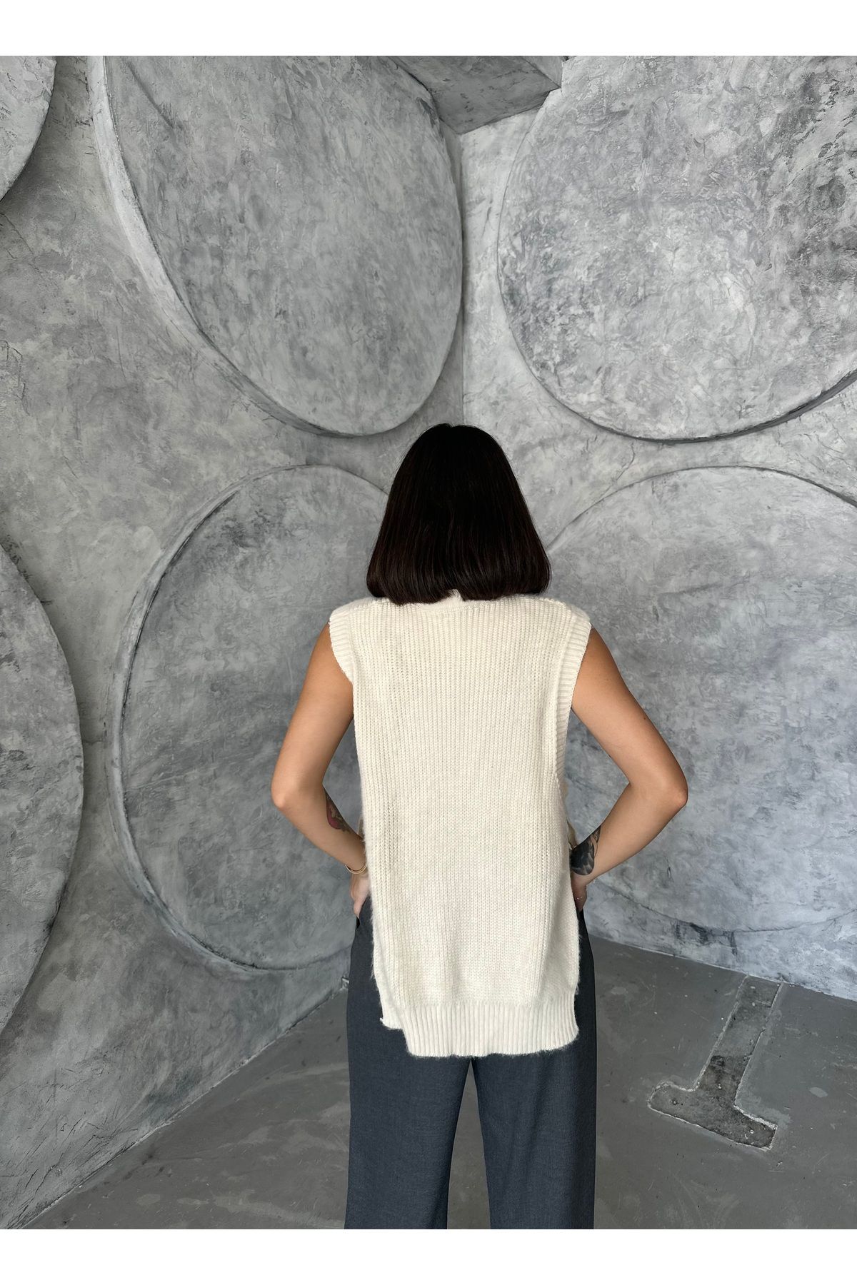 Kadın Desenli Tarz Triko Süveter