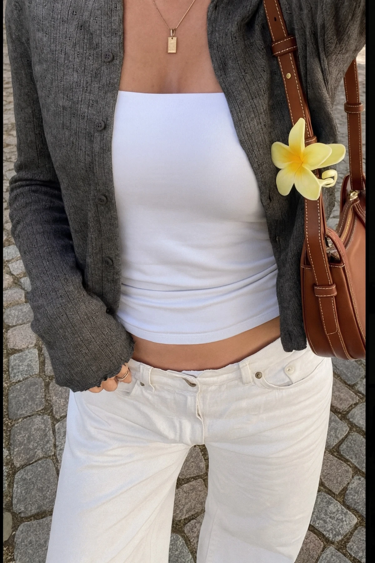 Kadın Antrasit Ajurlu Görünüm Basic Triko Hırka