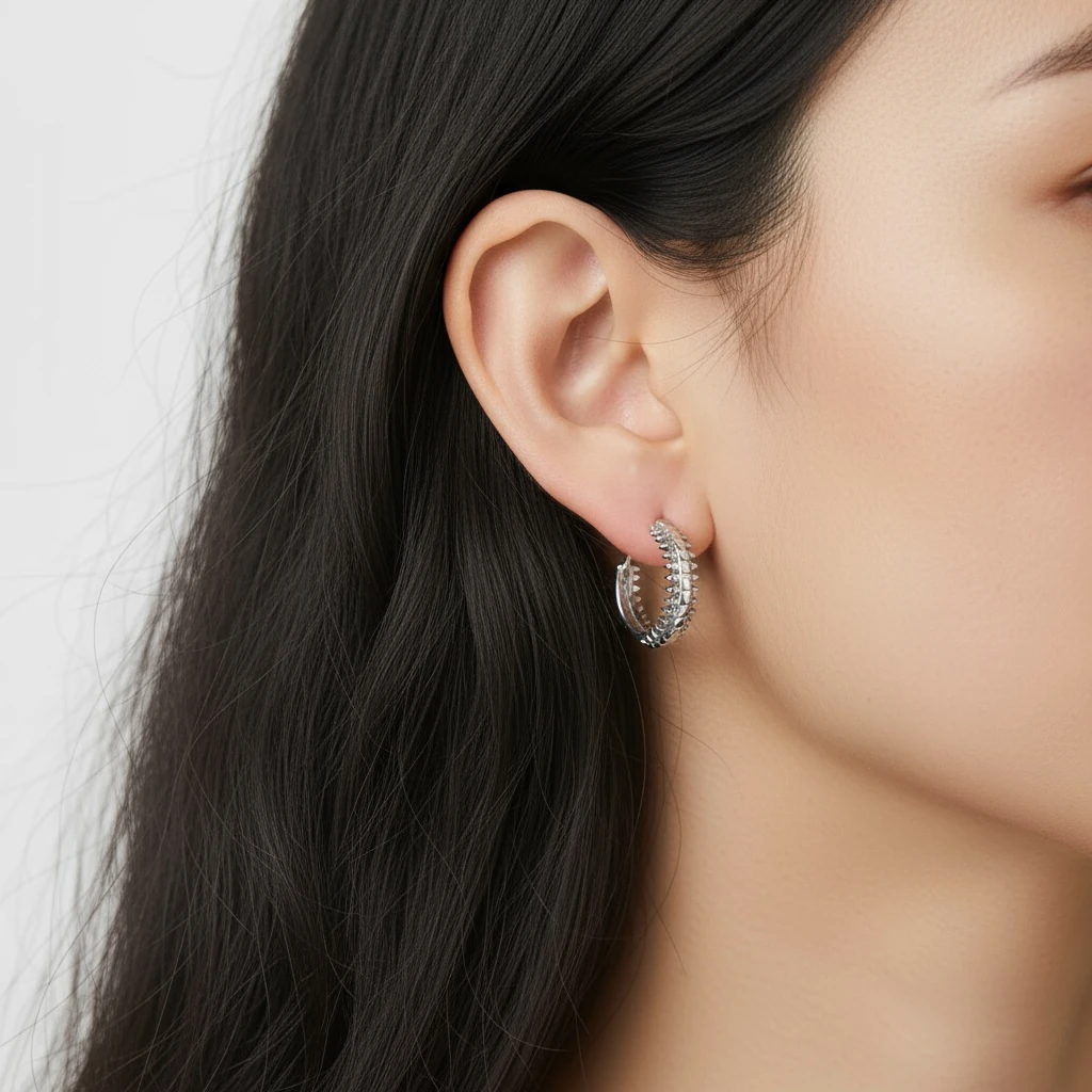 Zımbalı Halka Küpe